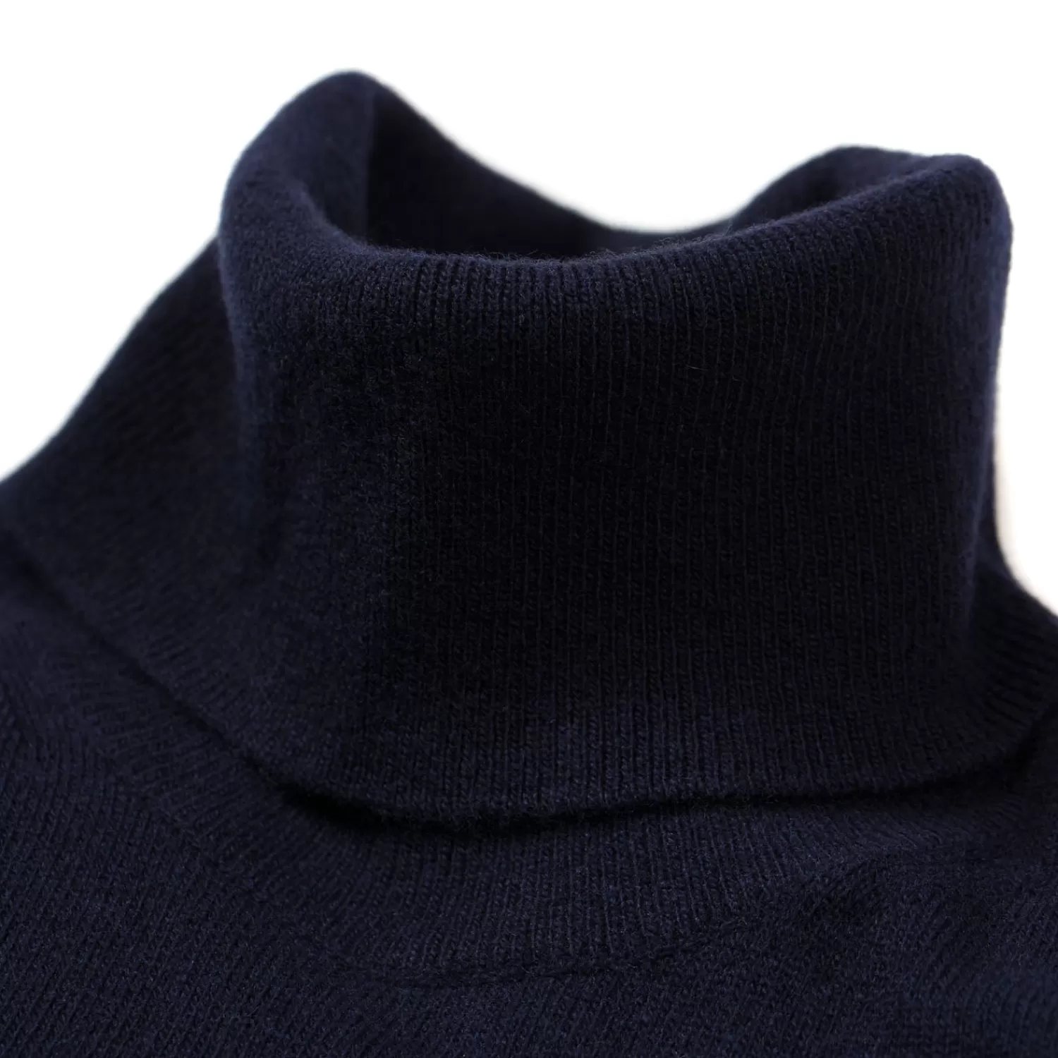 Strickwaren>Brigatelli dal 1922 per Michael Jondral: Rollkragen-Pullover aus Merinowolle und Kaschmir - 1 Ply Cashmere Blend Dunkelblau-BluScuro