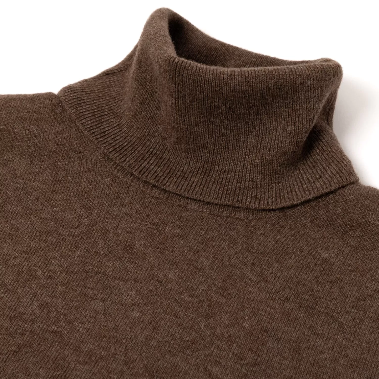 Strickwaren>Brigatelli dal 1922 per Michael Jondral: Rollkragen-Pullover aus Merinowolle und Kaschmir - 1 Ply Cashmere Blend Graubraun-Greige