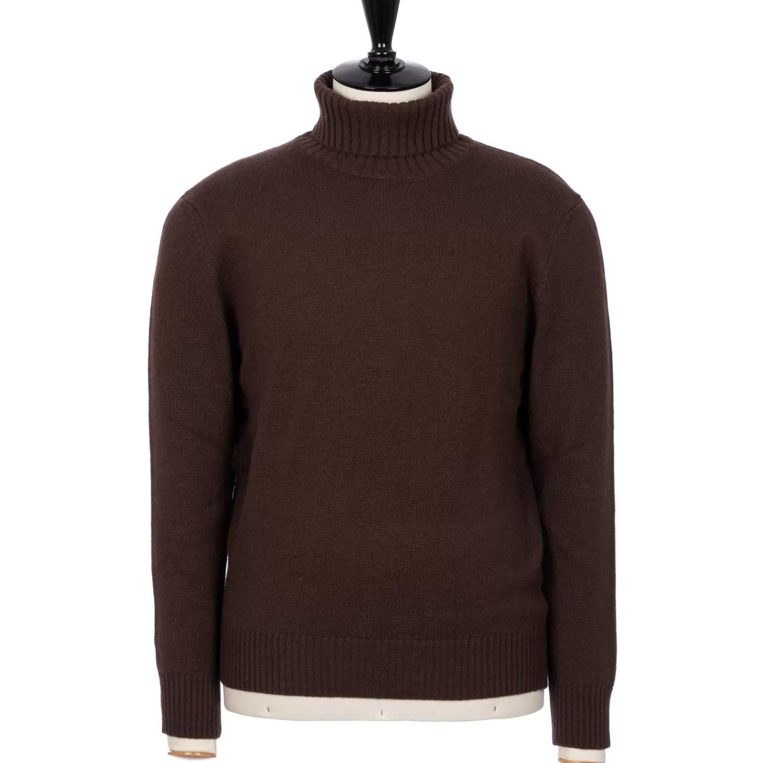 Strickwaren>Brigatelli dal 1922 per Michael Jondral: Rollkragen-Pullover aus reinem Kaschmir - The Mongolia Edition Dunkelbraun-MarroneScuro