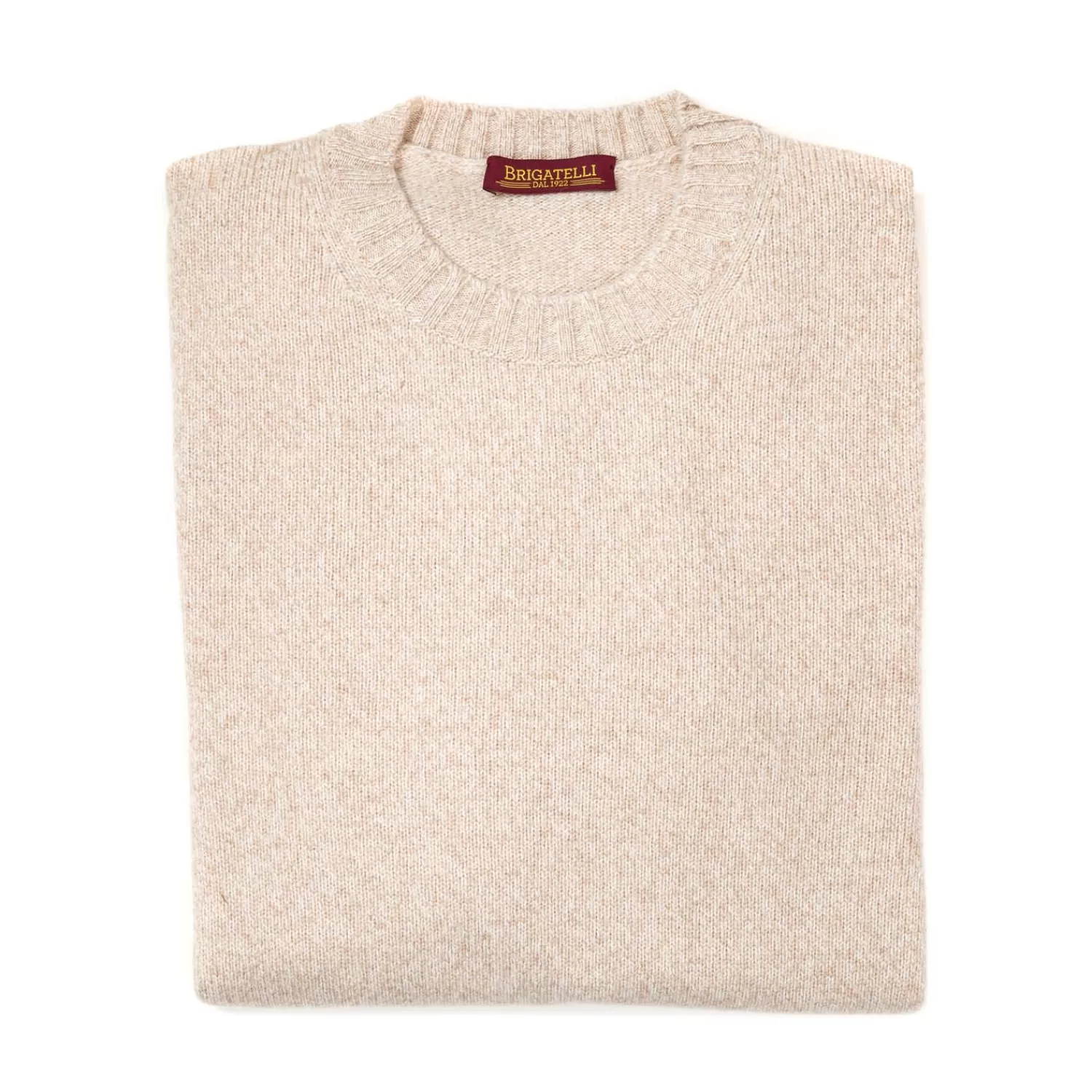 Strickwaren>Brigatelli dal 1922 per Michael Jondral: Rundhals-Pullover aus Merinowolle und Kaschmir - 3 Ply Cashmere Blend Sand-Sabbia