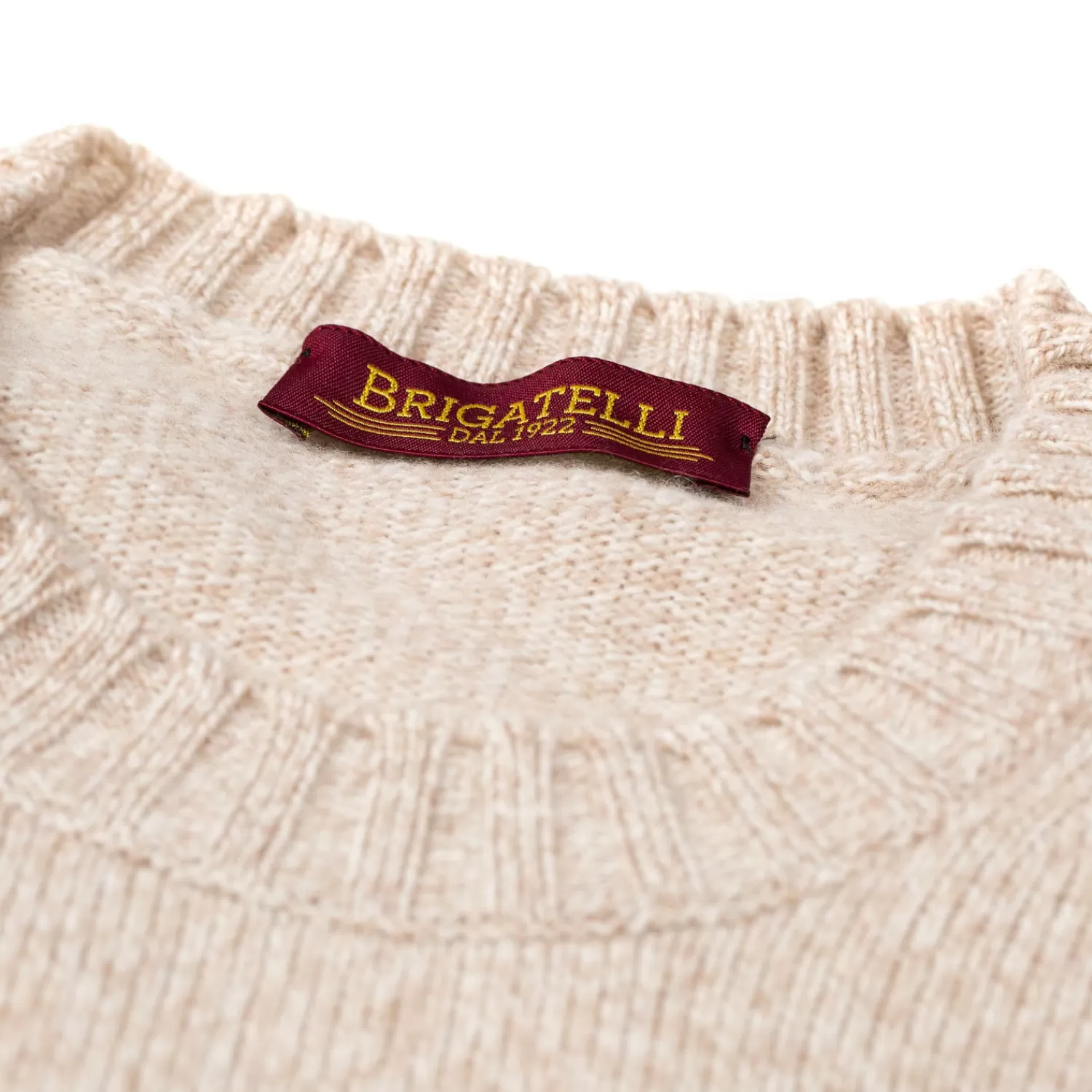 Strickwaren>Brigatelli dal 1922 per Michael Jondral: Rundhals-Pullover aus Merinowolle und Kaschmir - 3 Ply Cashmere Blend Sand-Sabbia