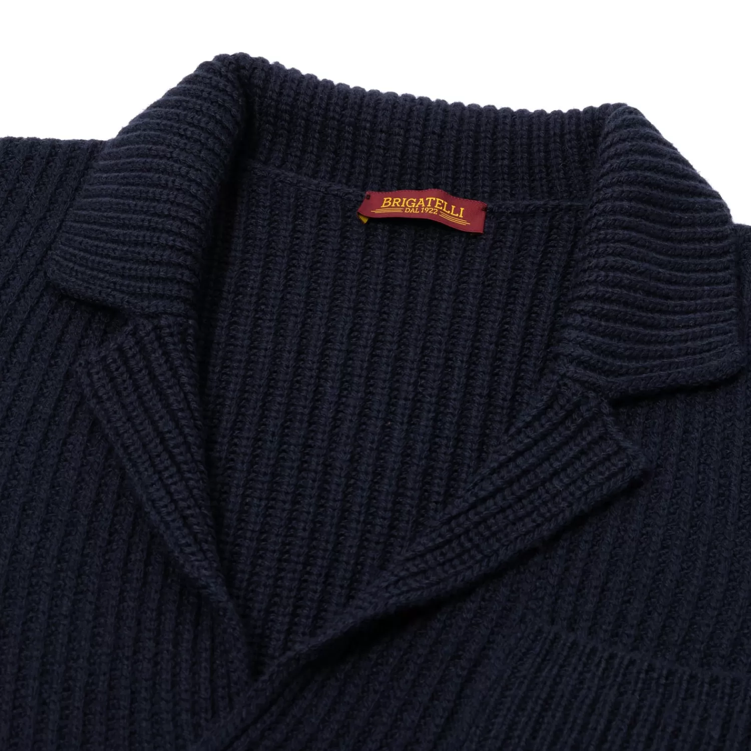 Strickwaren>Brigatelli dal 1922 per Michael Jondral: Strickblazer "Renzo" aus reiner 4 Ply-Merinowolle Dunkelblau-BluNavy