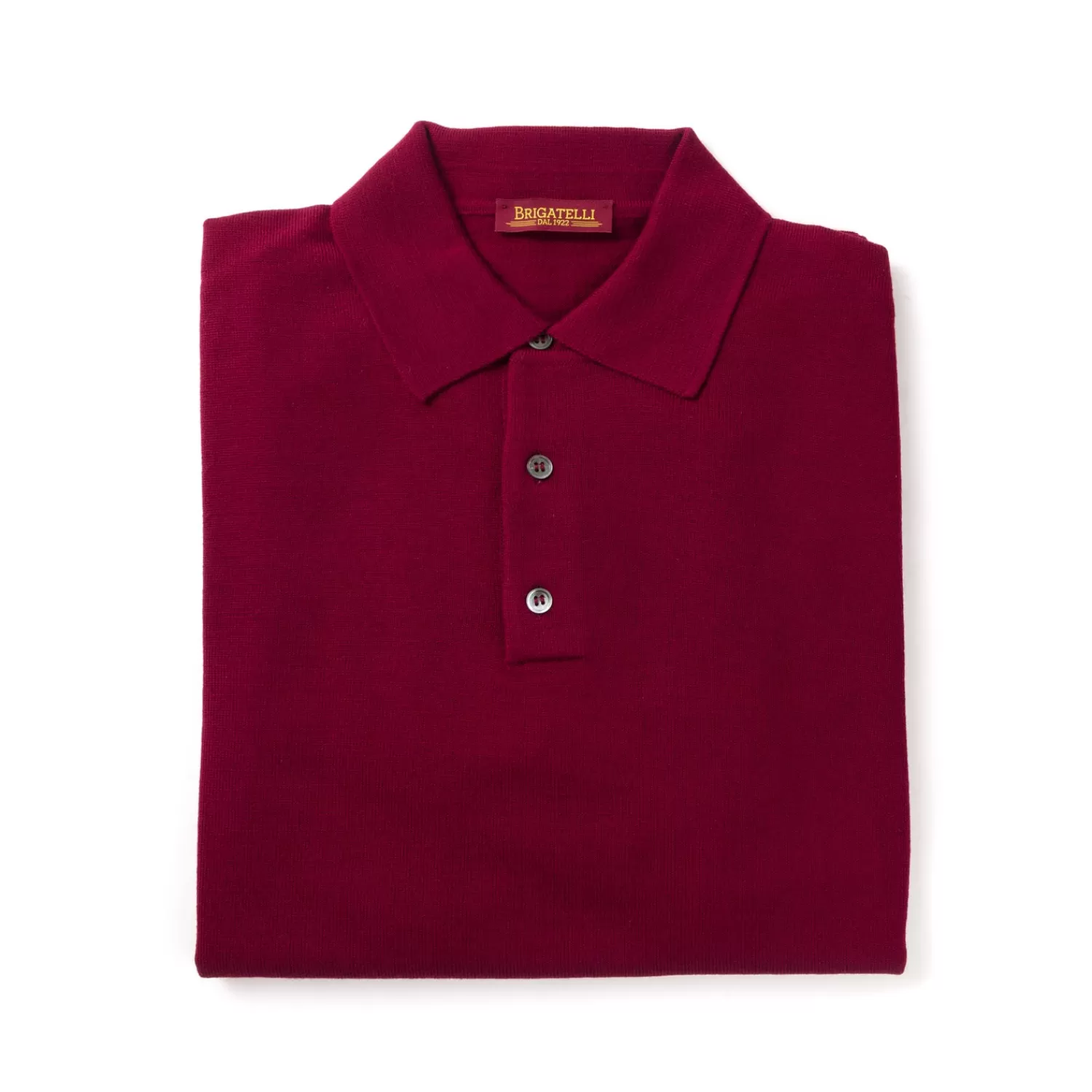 Strickwaren>Brigatelli dal 1922 per Michael Jondral: Strickpolo aus feinster Merinowolle - 12 Gauge Merino Extrafine  Burgundrot