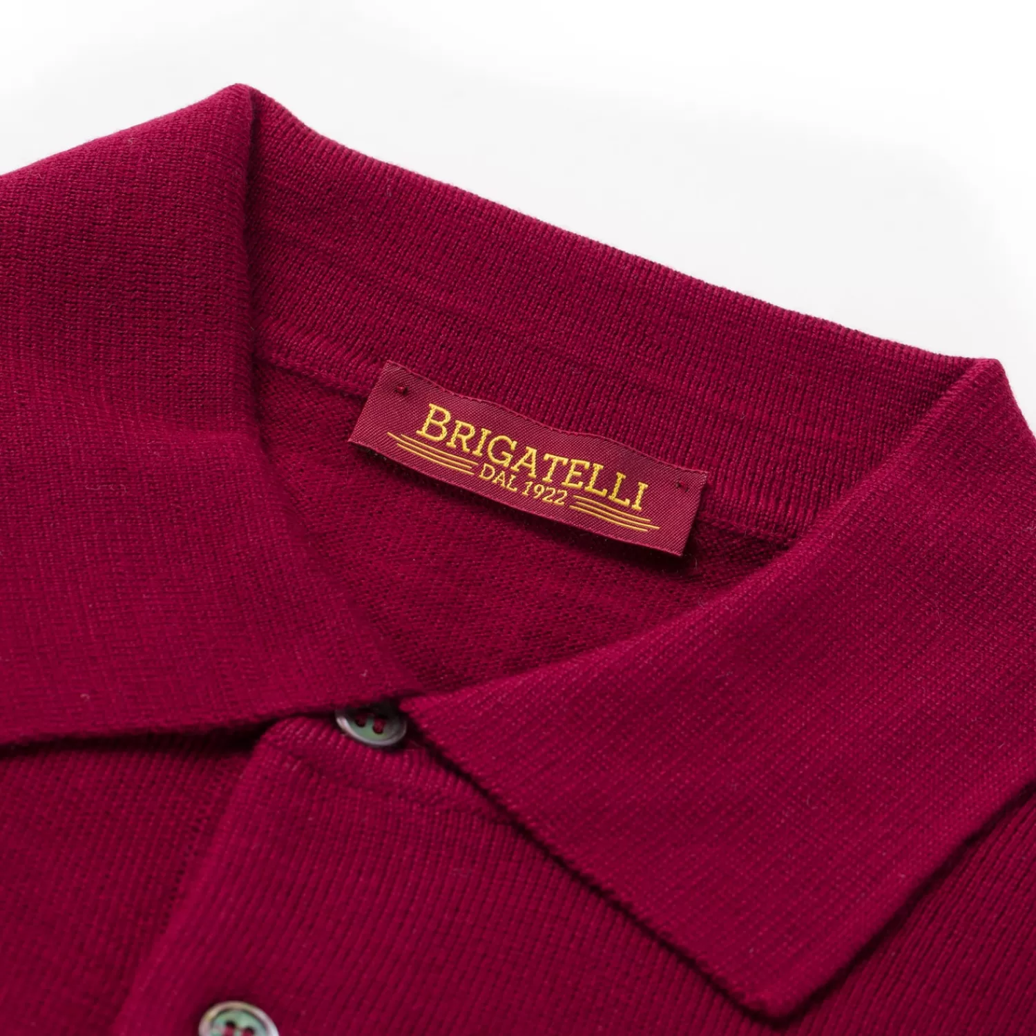 Strickwaren>Brigatelli dal 1922 per Michael Jondral: Strickpolo aus feinster Merinowolle - 12 Gauge Merino Extrafine  Burgundrot