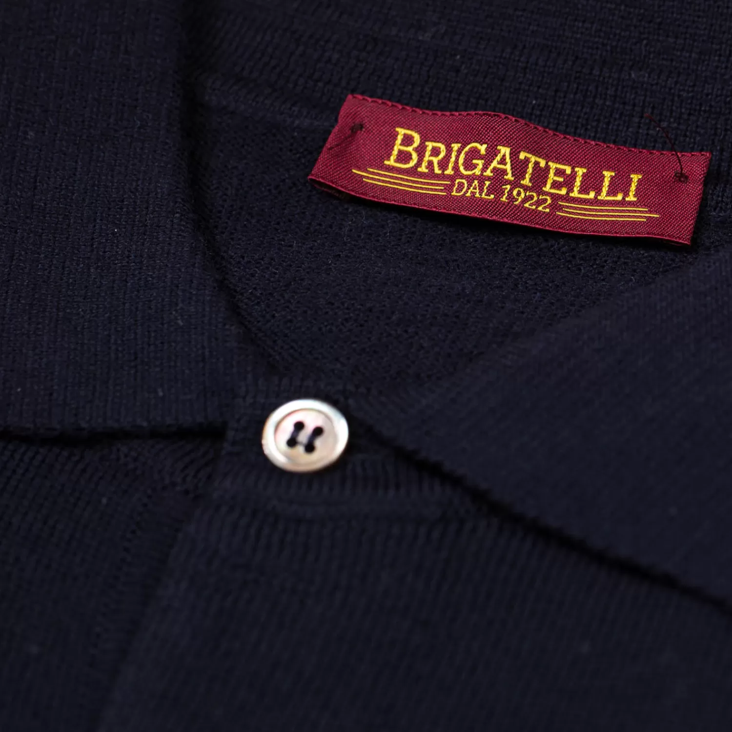 Strickwaren>Brigatelli dal 1922 per Michael Jondral: Strickpolo aus feinster Merinowolle - 12 Gauge Merino Extrafine Dunkelblau