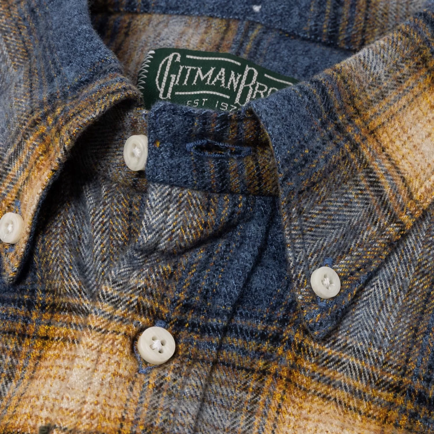 Ivy Men's | Sporthemden>Gitman Brothers Button-Down Shirt "New Melange Check" aus reiner Baumwolle - Original Gitman Bros.Vintage