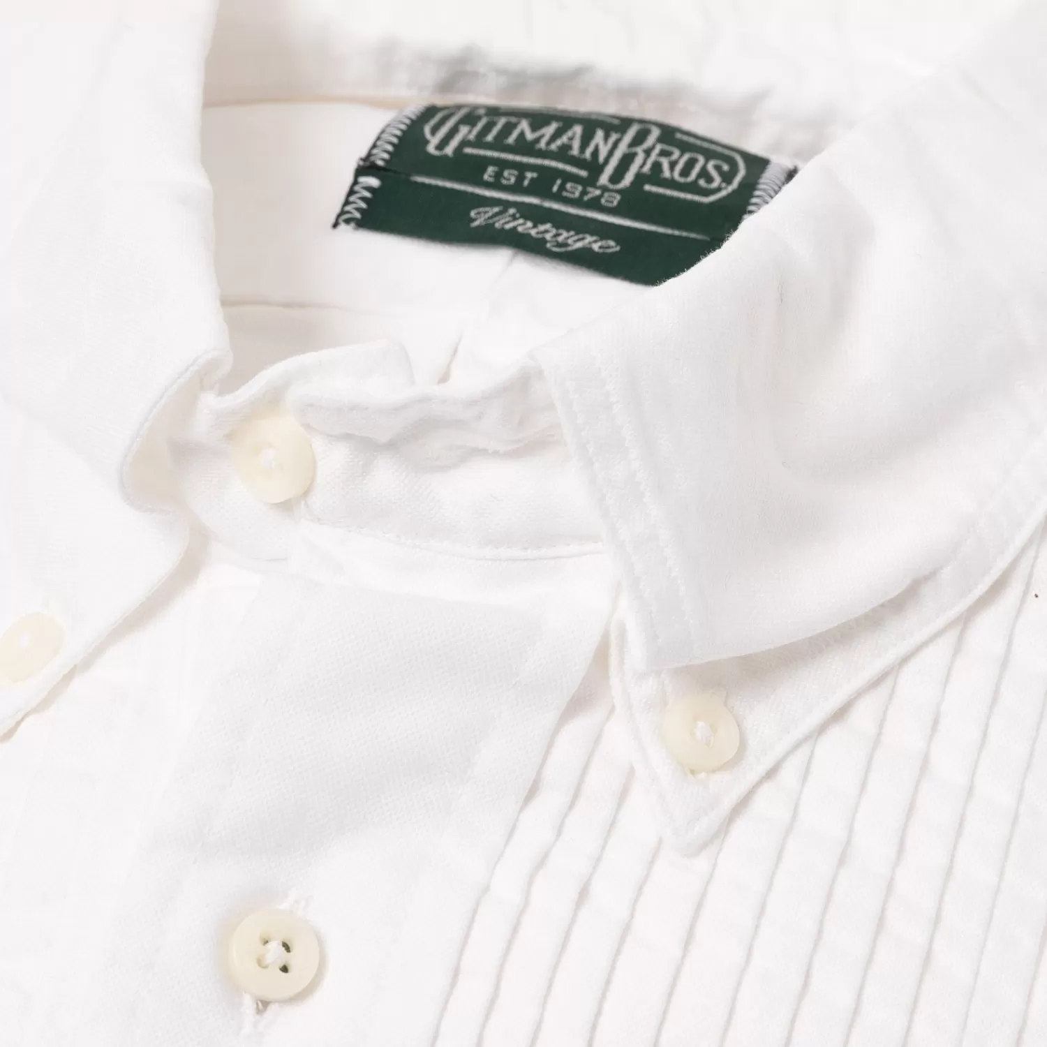 Ivy Men's | Ivy Women's>Gitman Brothers Button-Down Shirt "Vintage Plissee" aus reiner Baumwolle - Original Gitman Bros.Vintage Weiß-White