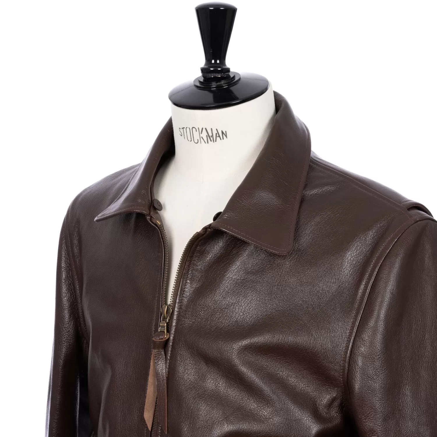 Mto | Leder>Chapal Paris x MJ: Fliegerjacke "Bomber G1" aus Lammleder - Handarbeit Braun-Cuirdechèvrebrunfoncé