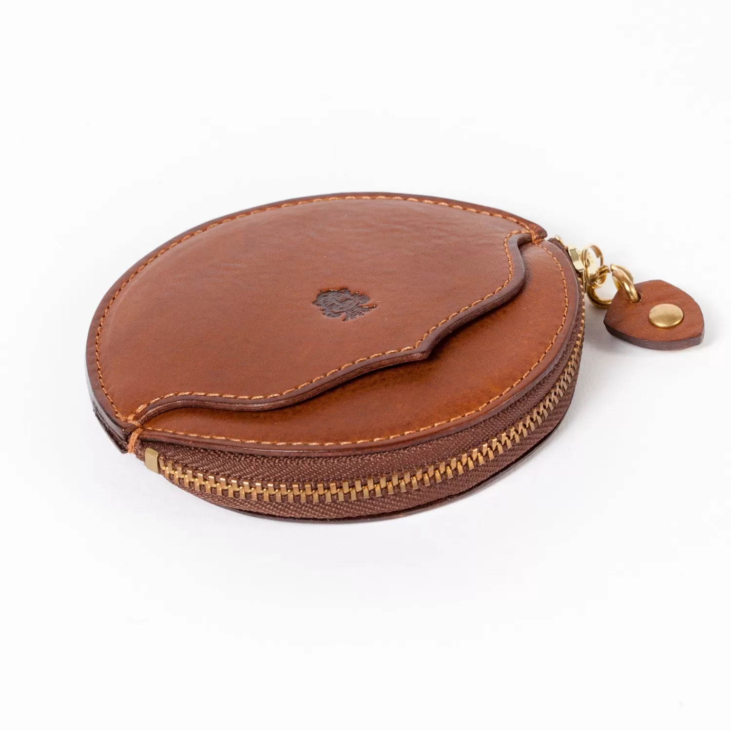 Kleinleder | Ivy Men's>Felisi Cognacfarbenes Zip-Etui "Travel Case" aus genarbtem Kalbsleder - Handarbeit Cognacbraun