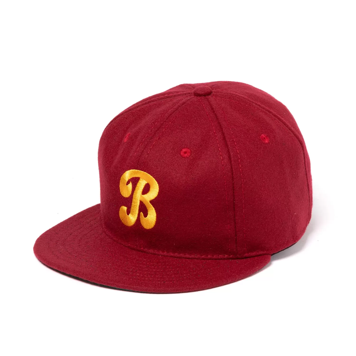 Hüte/Mütze | Ivy Men's>Specials X MJ Ebbets Field Flannels x MJ: Baseball-Kappe "Brooklyn College 1947" aus Woll-Flanell Burgundrot- Burgundy