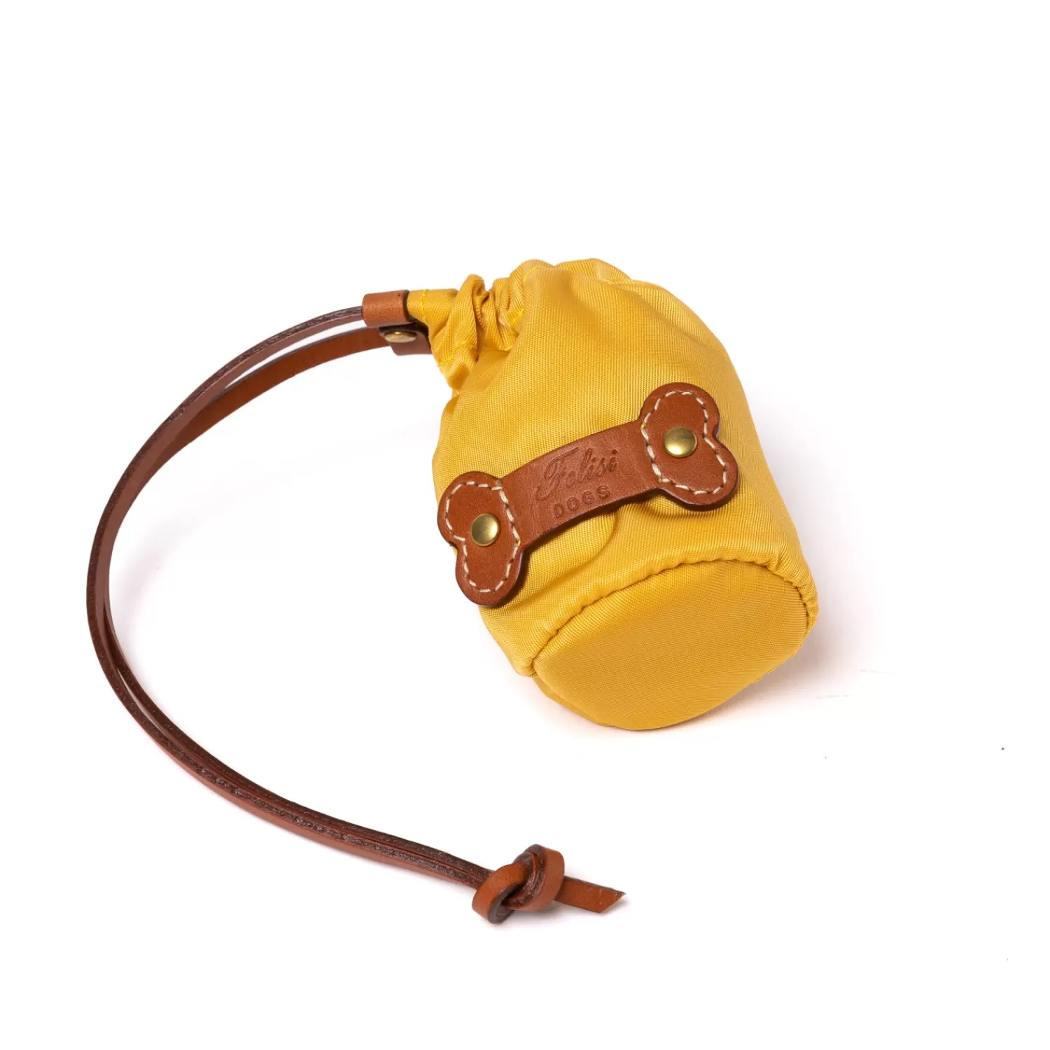 Kleinleder>Felisi Etui "Borsa per Cani" aus -Nylon und Sattelleder - Handarbeit