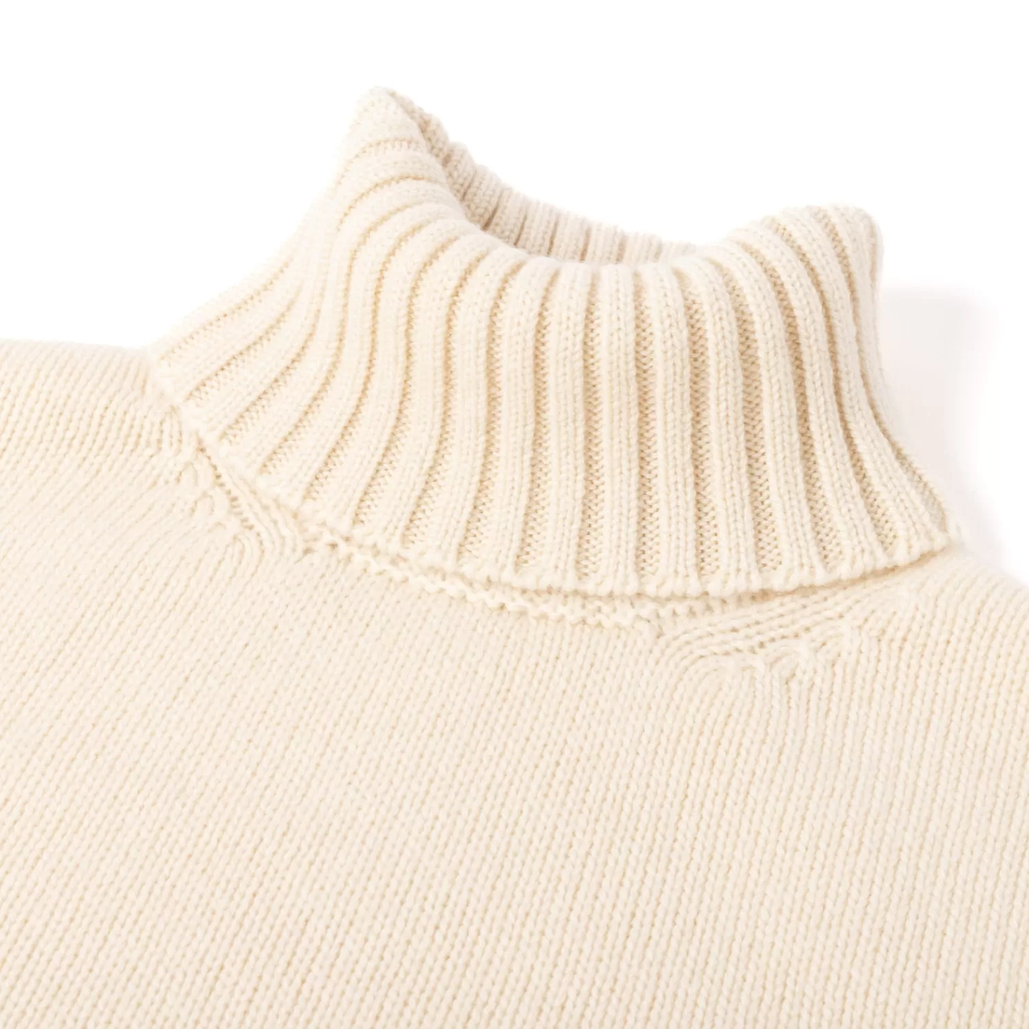 Strickwaren>Fedeli Exklusiv für Michael Jondral: Cremeweißer Rollkragenpullover aus schottischem 4-Ply Kaschmir Latte-Cremeweiß