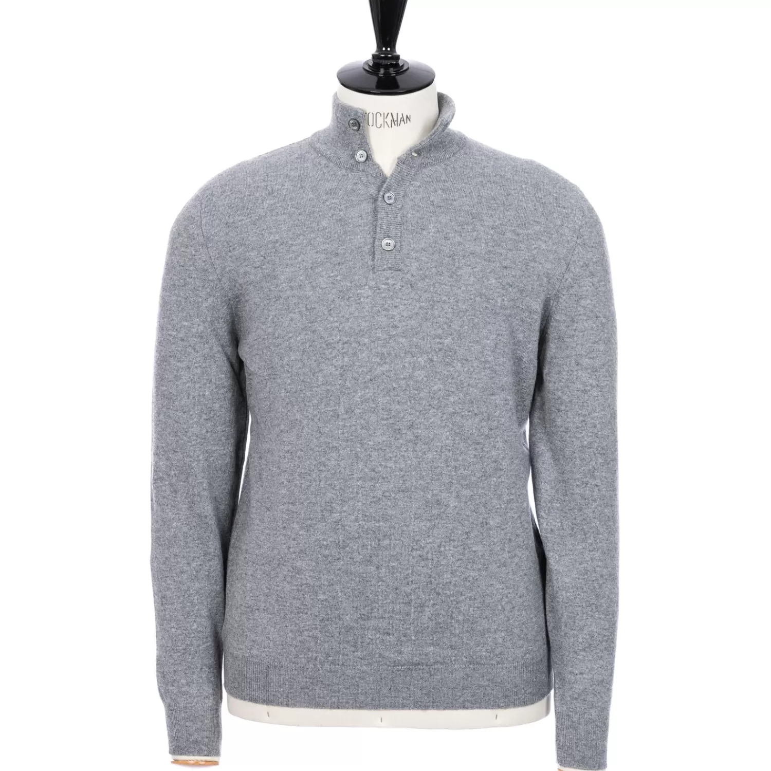 Strickwaren>Fedeli Exklusiv für Michael Jondral: Flanellgrauer Polo-Pullover "Scirocco" aus feinstem schottischen Kaschmir Flannel-Flanellgrau