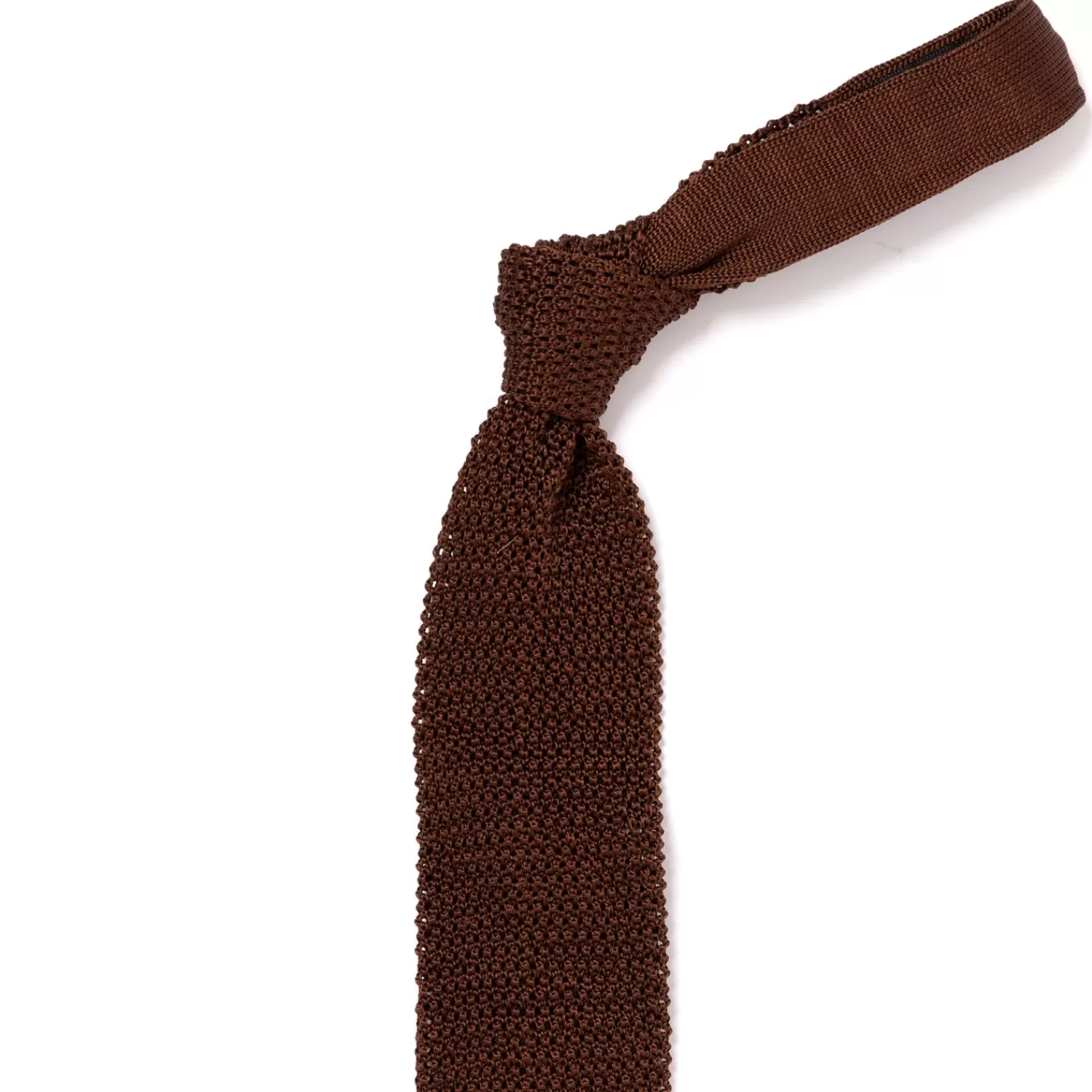 Krawatten>Petronius Exklusiv für Michael Jondral: Strickkrawatte "Unita" aus reiner Seide  Mittelbraun