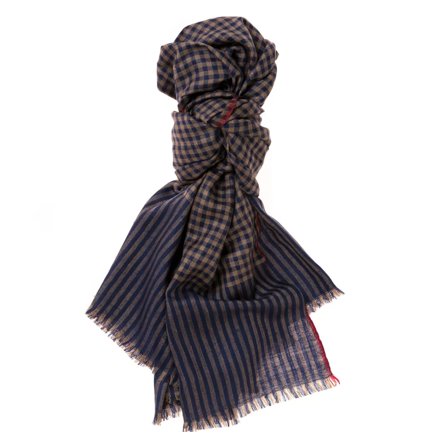 Schals>Anderson & Sheppard Exklusiv für Michael Jondral: Schal "Mini Check" aus reinem Pashmina-Kaschmir  Multicolor