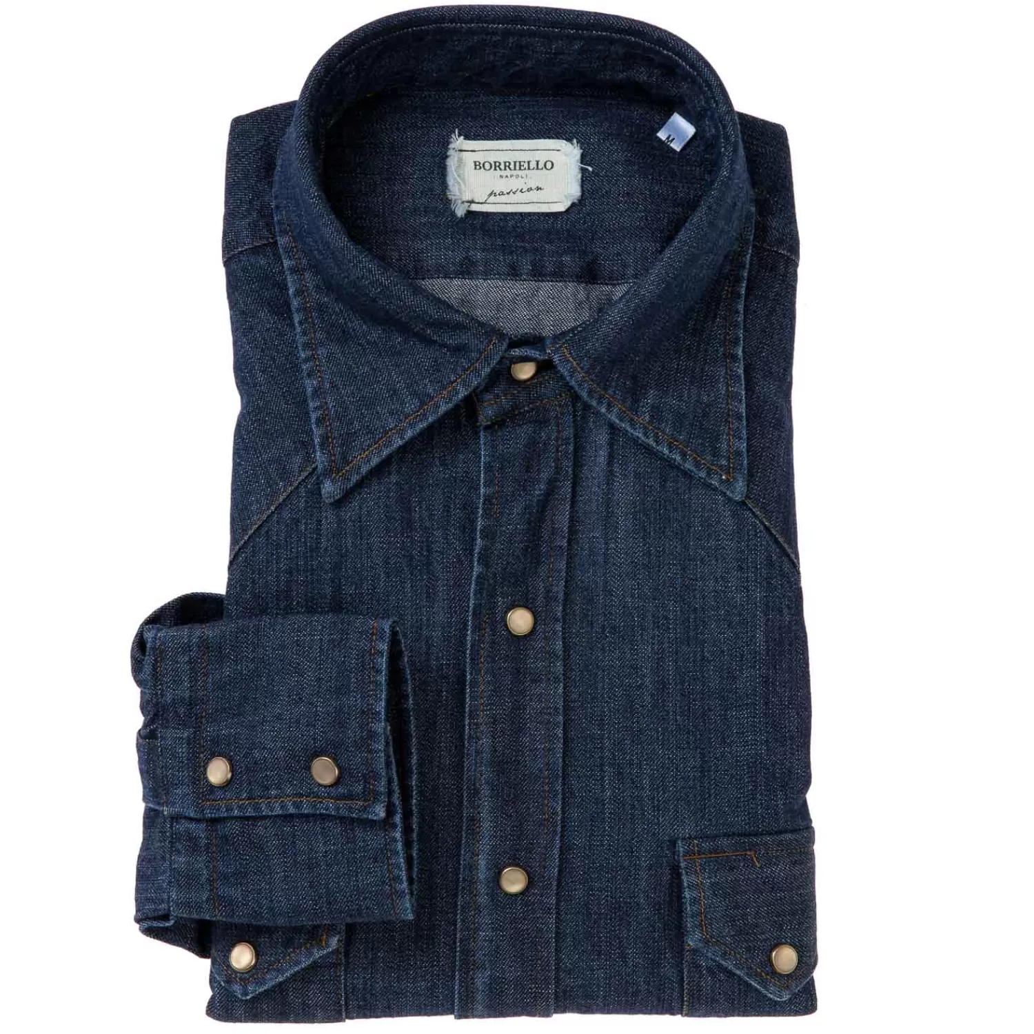Ivy Men's | Ivy Women's>Borriello Exkusiv für Michael Jondral: Hemd "Italian Western" aus japanischem Baumwoll-Denim - Linea Passion  Denimblau
