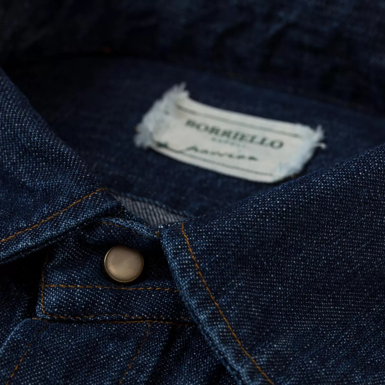 Ivy Men's | Ivy Women's>Borriello Exkusiv für Michael Jondral: Hemd "Italian Western" aus japanischem Baumwoll-Denim - Linea Passion  Denimblau