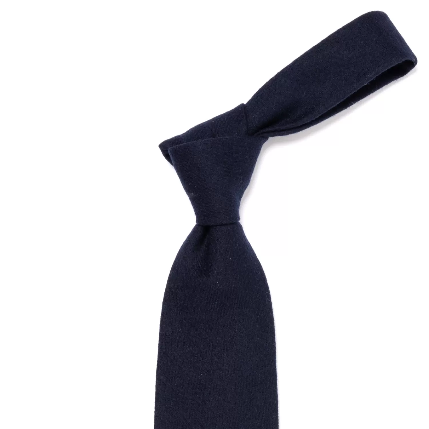 Krawatten>Fox Brothers Fox Brother´s x MJ: Krawatte "Solid Flannel" aus reiner Wolle Dunkelblau-Navy