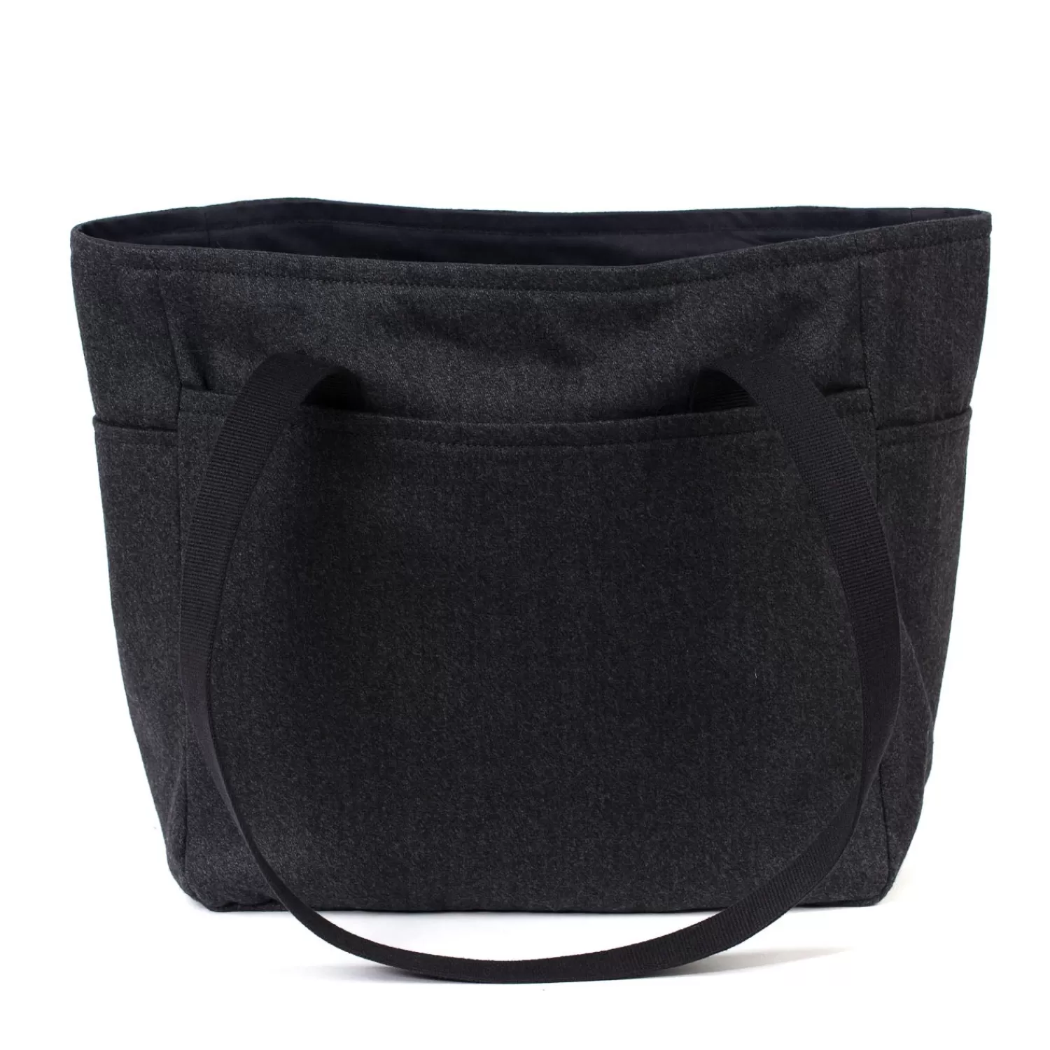 Taschen | Ivy Men's>Fox Brothers x MJ: Tasche "Flannel Tote" aus reiner Wolle Dunkelgrau-DarkGrey