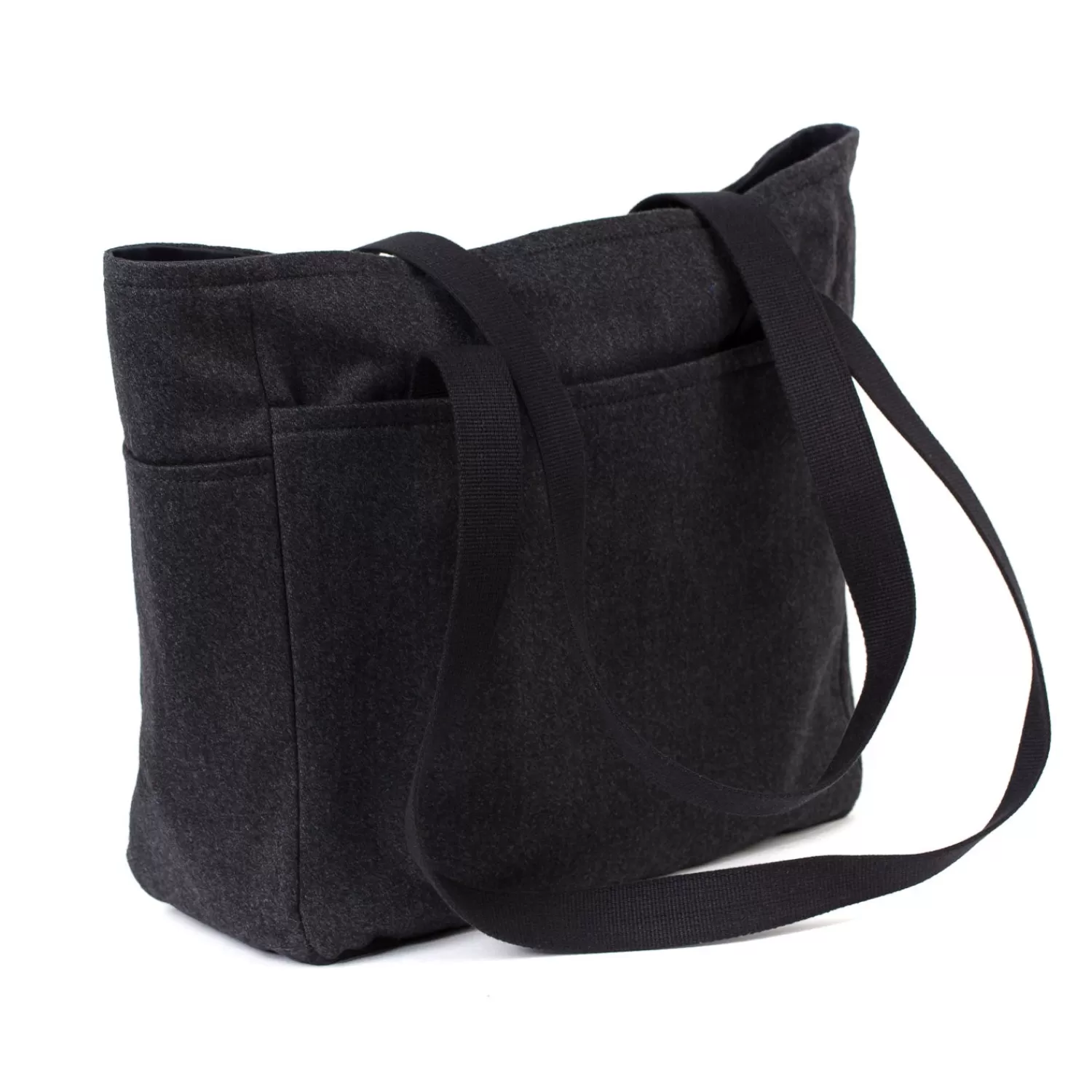 Taschen | Ivy Men's>Fox Brothers x MJ: Tasche "Flannel Tote" aus reiner Wolle Dunkelgrau-DarkGrey