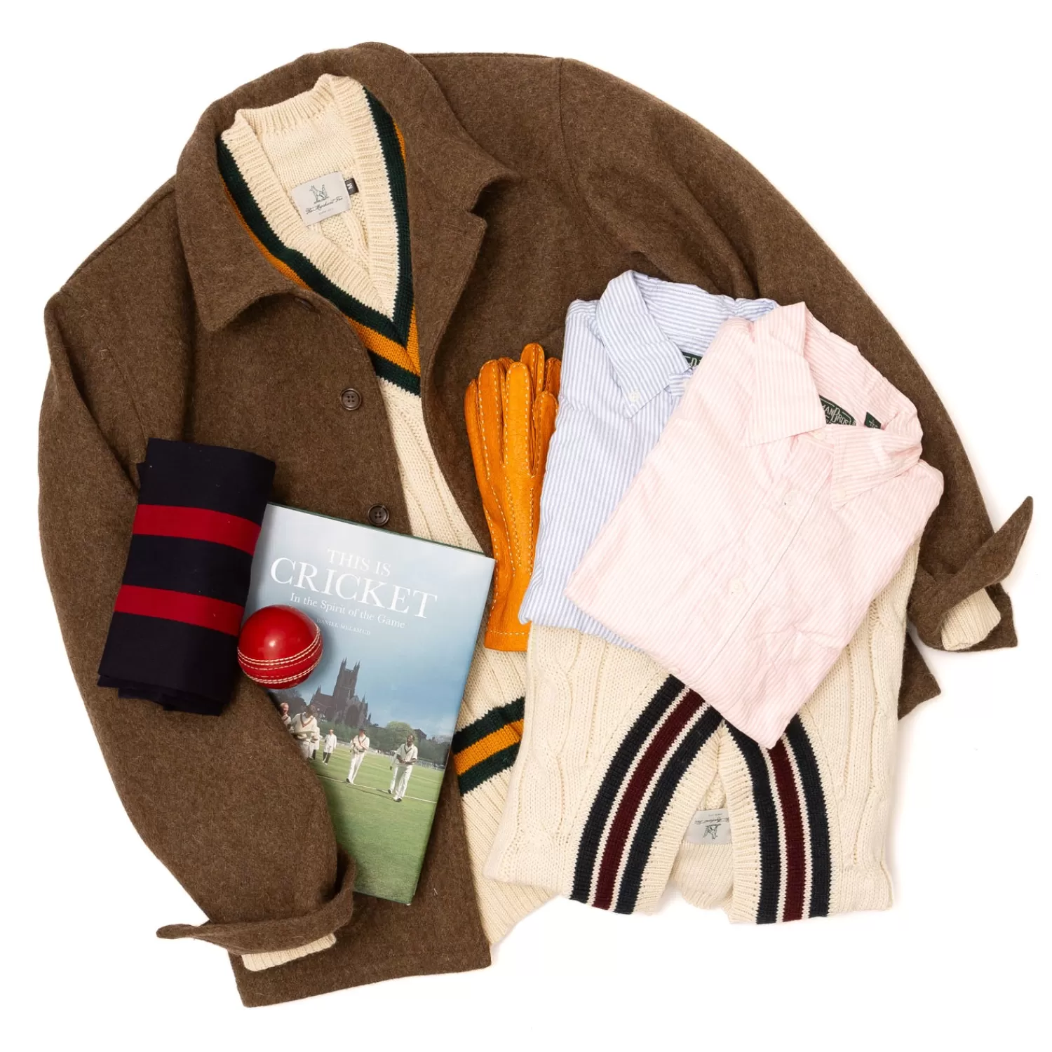 Teba + Shirt Jackets>Fox Brothers x MJ: Worker-Jacket "Fox Utility" aus reiner Wolle  Olivbraun
