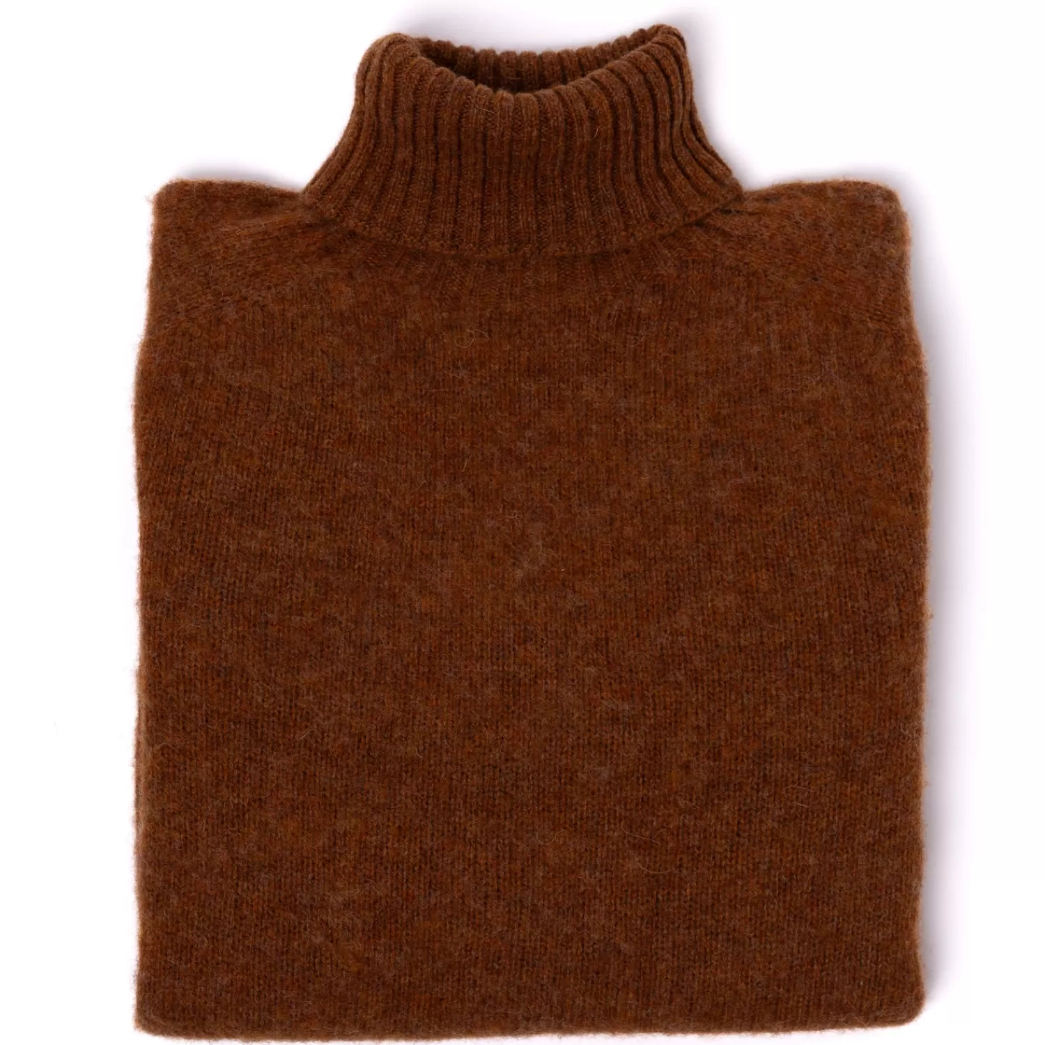 Strickwaren>Glenugie exklusiv xMJ: Pullover "Polo Jumper" aus reiner Wolle - Circulate Knit Pure Soft Shetland Rostbraun-SiennaMelange