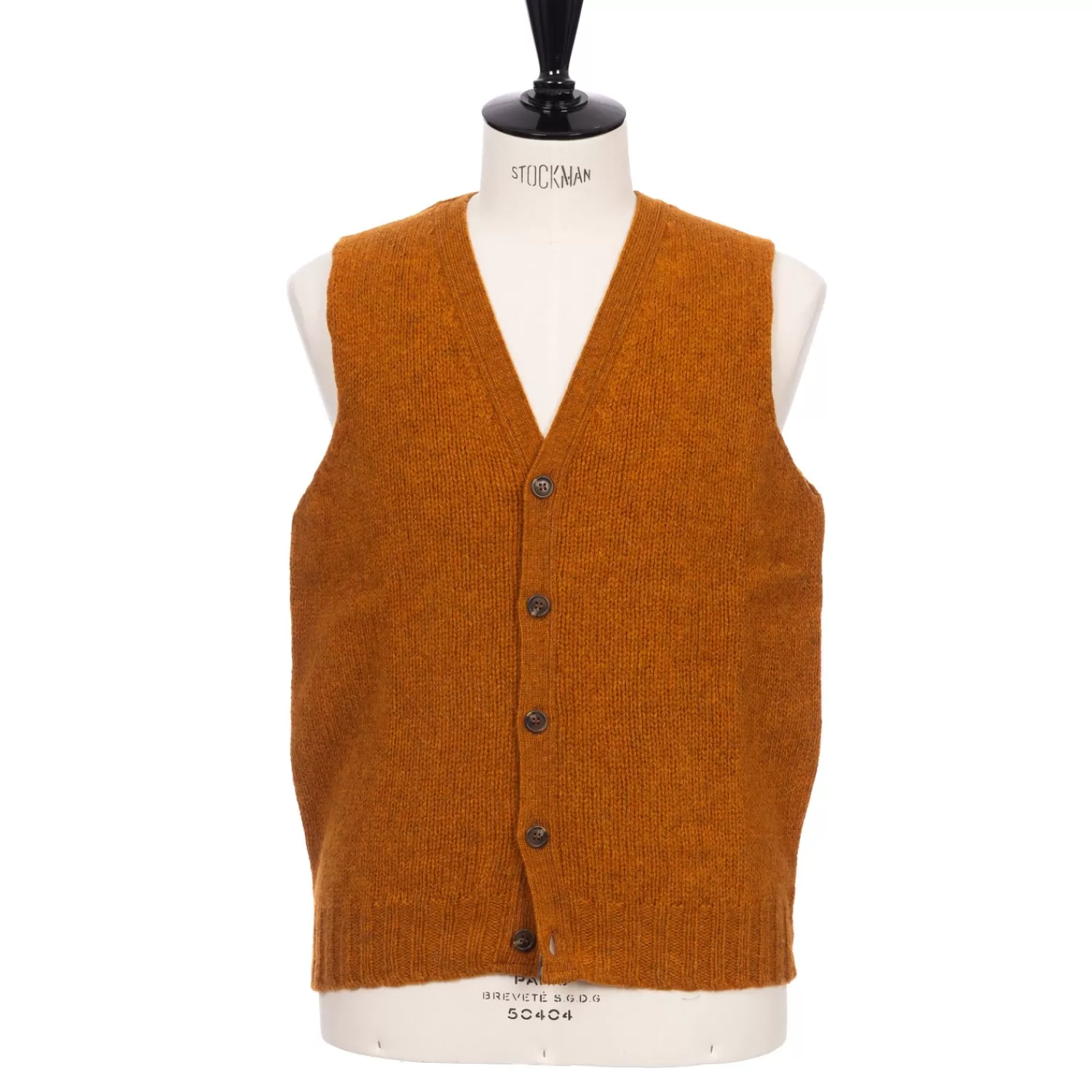 Strickwaren>Glenugie exklusiv xMJ: Weste "Sport Waistcoat" aus reiner Wolle - Circulate Knit Pure Soft Shetland Rostbraun-VintageOrange
