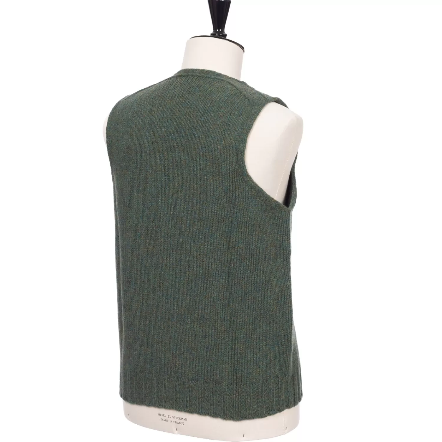 Strickwaren>Glenugie exklusiv xMJ: Weste "Sport Waistcoat" aus reiner Wolle - Circulate Knit Pure Soft Shetland Algengrün-Jade