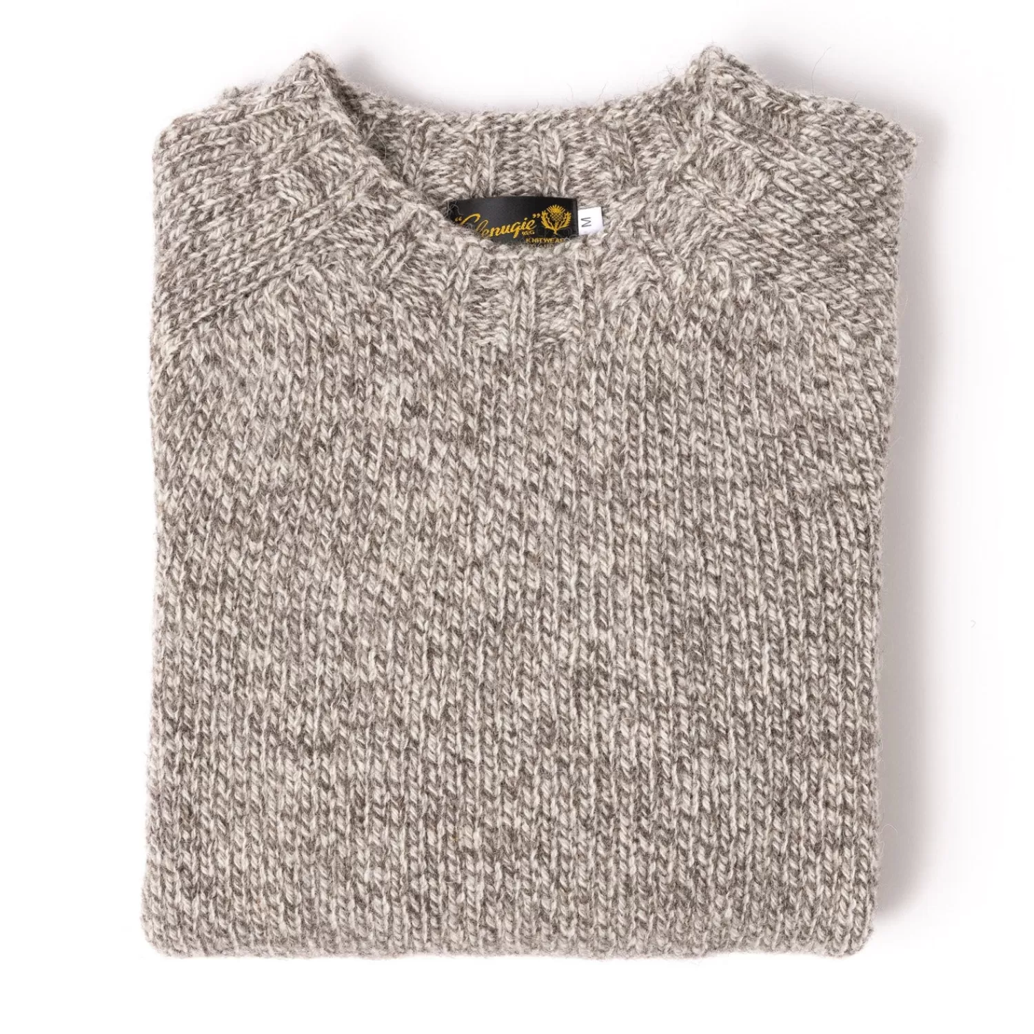 Strickwaren>Glenugie x MJ: Pullover "Agnelli Sport Jumper" aus reiner Wolle - Scottish Ecology Wool Natur/Greige-Herdwick