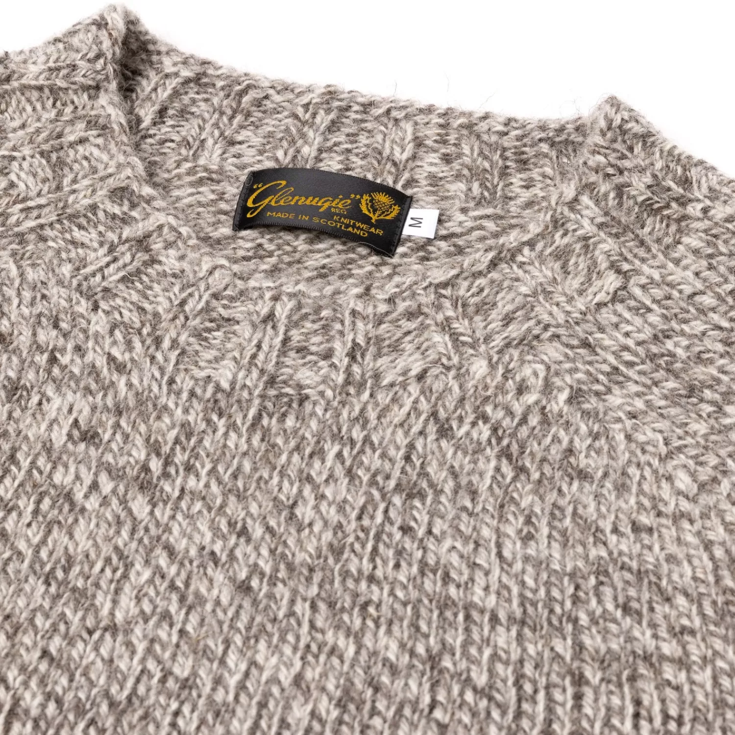 Strickwaren>Glenugie x MJ: Pullover "Agnelli Sport Jumper" aus reiner Wolle - Scottish Ecology Wool Natur/Greige-Herdwick