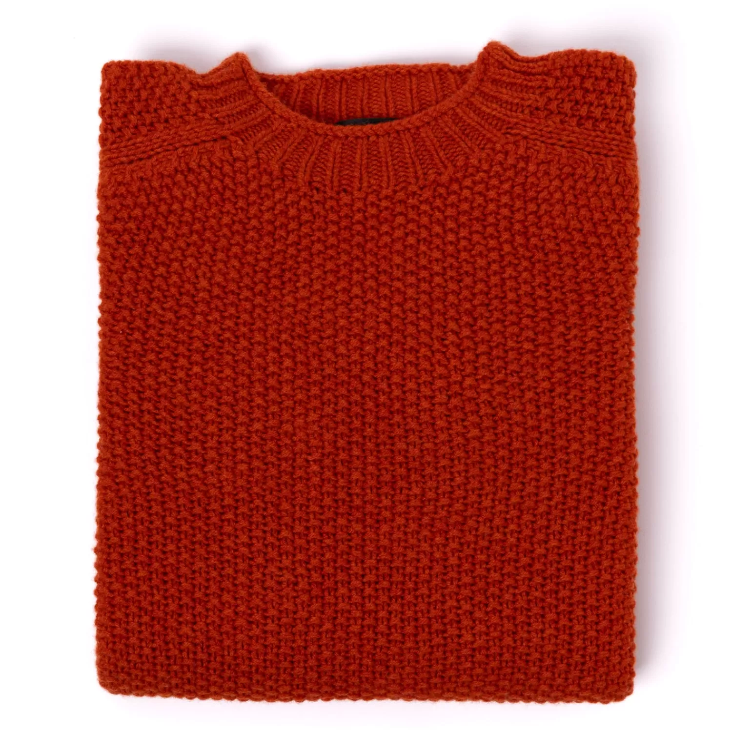 Ivy Men's | Ivy Women's>Glenugie x MJ: Pullover "Gstaad Vintage-Ski" aus reiner Wolle - 4 Ply Supersoft Lambswool Orange-FurnaceMelange