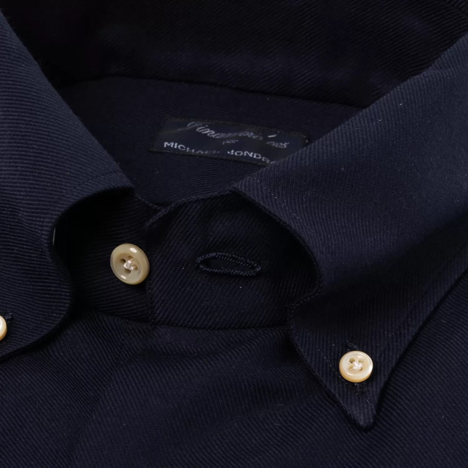 Hemden>Finamore 1925 Hemd "Luxury Winter Plain" aus Baumwolle und Kaschmir - Collo Lucio Dunkelblau-BluScuro