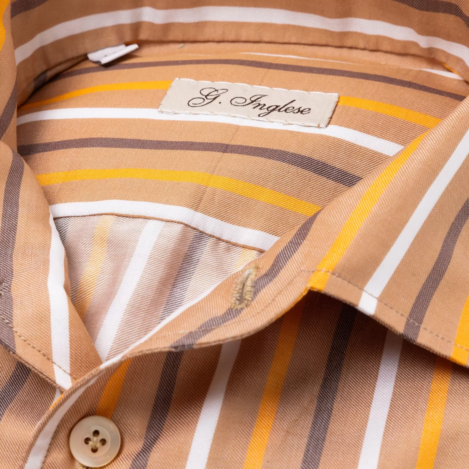 Hemden>G. Inglese Hemd "Puglia Deluxe" aus Vintage-Baumwolltwill - Handarbeit