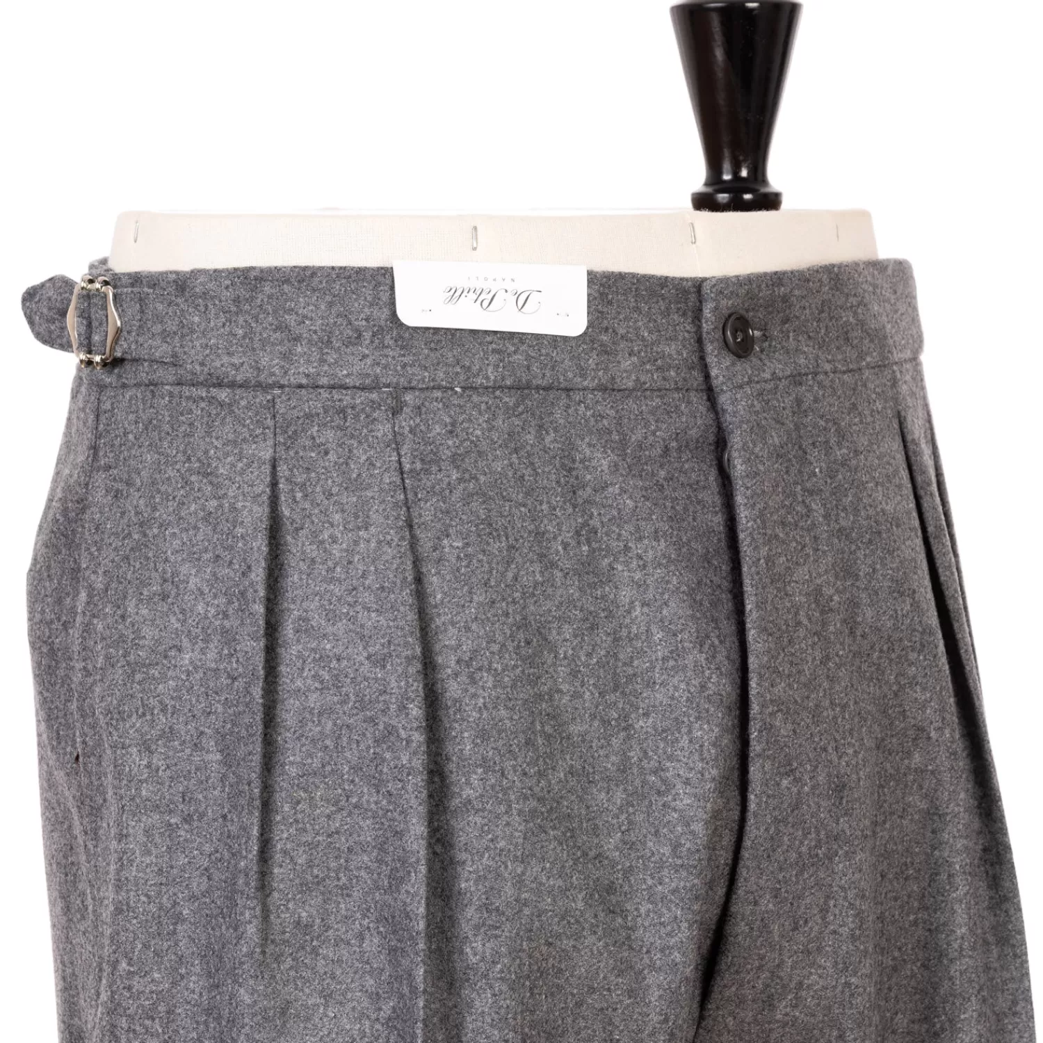 Hosen - Sartorial>De Petrillo Hose "Lo Stile di Totò" aus reiner Wolle von Drago - Handarbeit  Flanellgrau