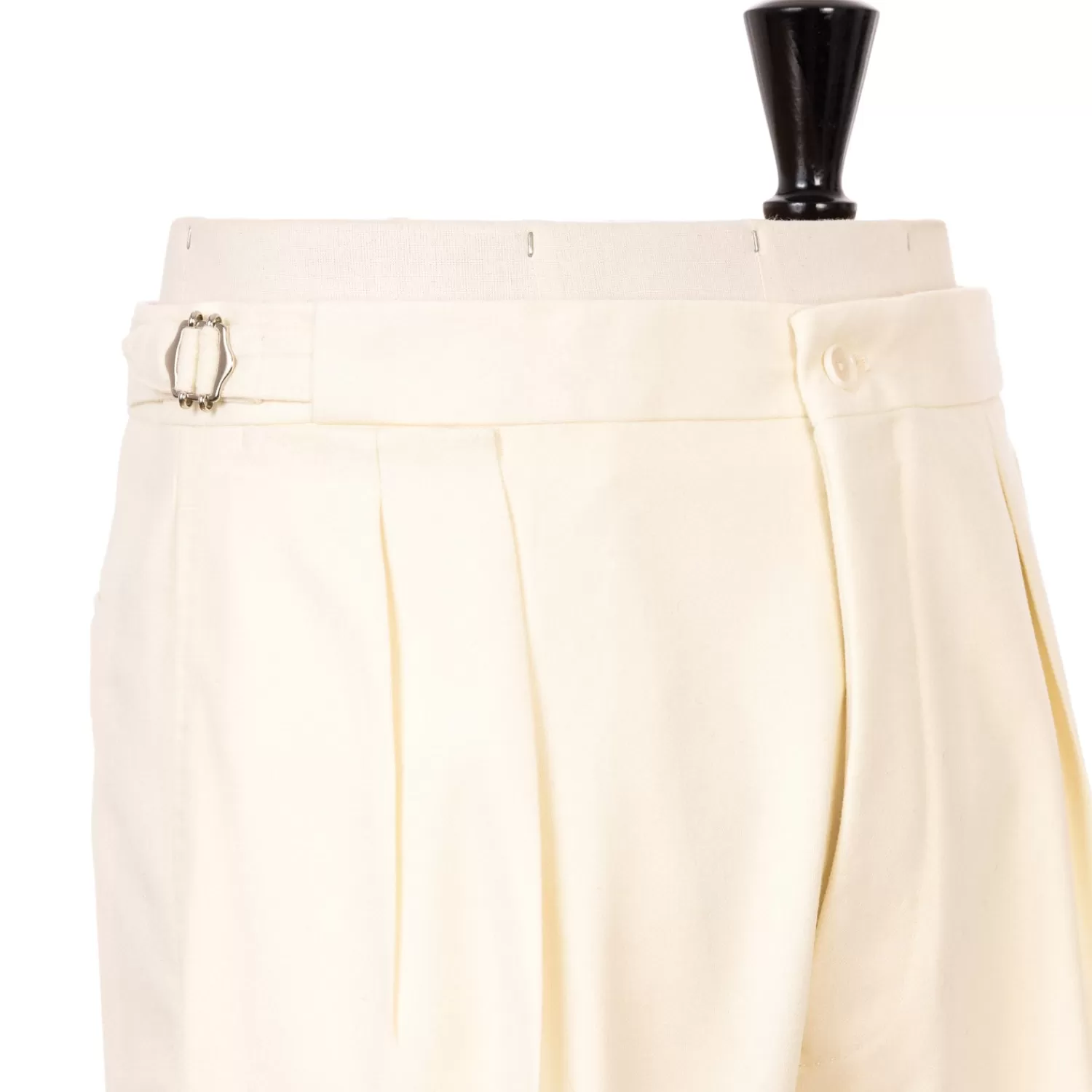 Hosen - Sartorial>De Petrillo Hose "Lo Stile di Totò" aus reiner Wolle von Drago - Handarbeit  Elfenbein