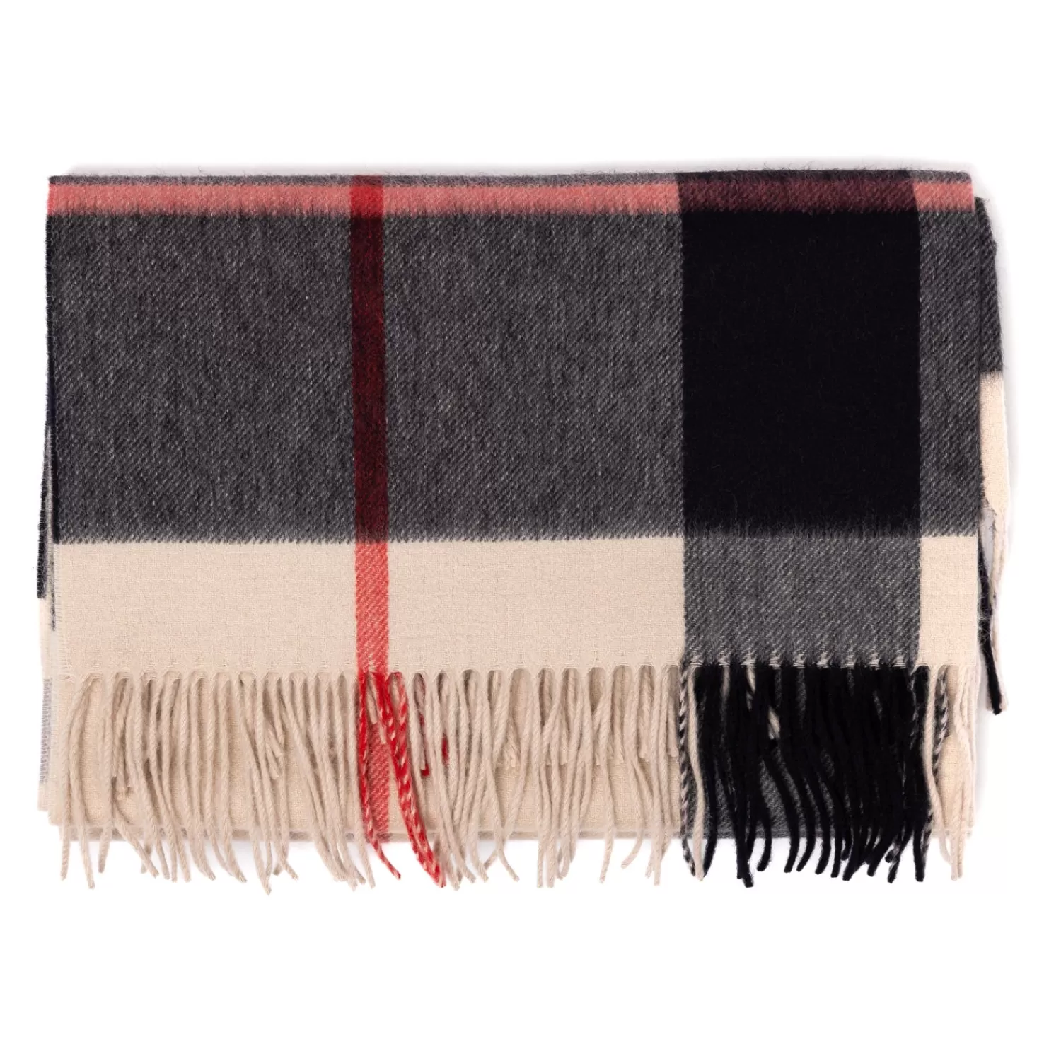 Schals>Joshua Ellis x MJ: Karierter Schal "Ripple Plain Stola" aus reinem schottischen Kaschmir
