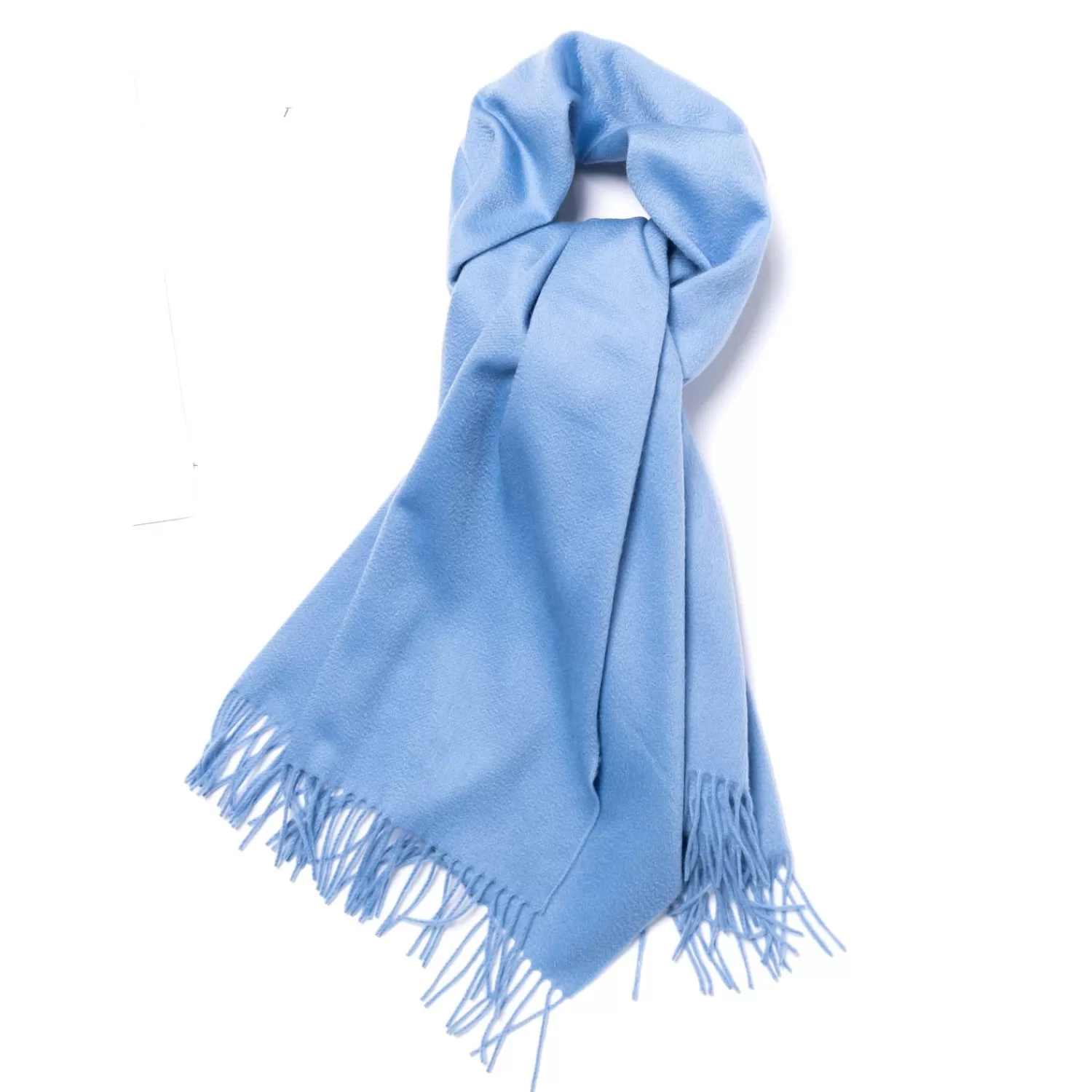Schals | Ivy Women's>Joshua Ellis x MJ: Schal "Ripple Plain Stola" aus reinem schottischen Kaschmir Hellblau- WedgewoodBlue