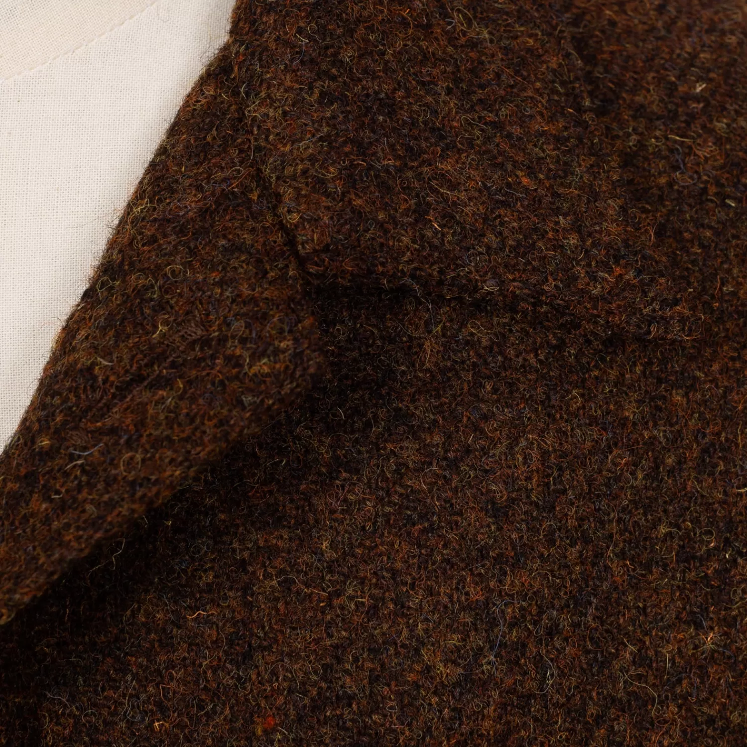 Teba + Shirt Jackets>Justo Gimeno exklusiv x MJ:Fieldjacke "Sahara" aus original schottischem Harris-Tweed Rostbraun- Melange