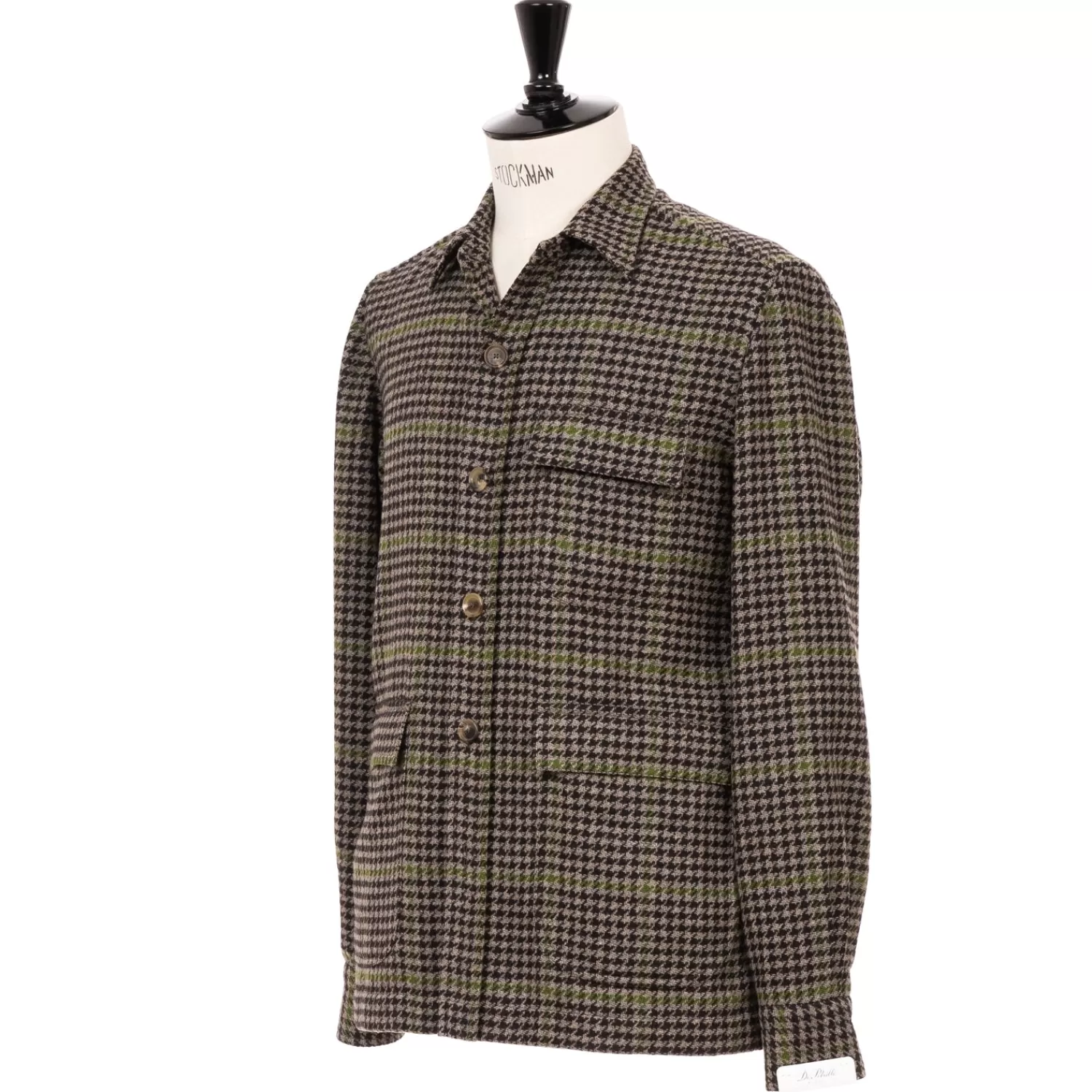 Teba + Shirt Jackets>De Petrillo Karierte Sportjacke "Shirt Pocket" aus einer Wollmischung von Ferla - Handarbeit