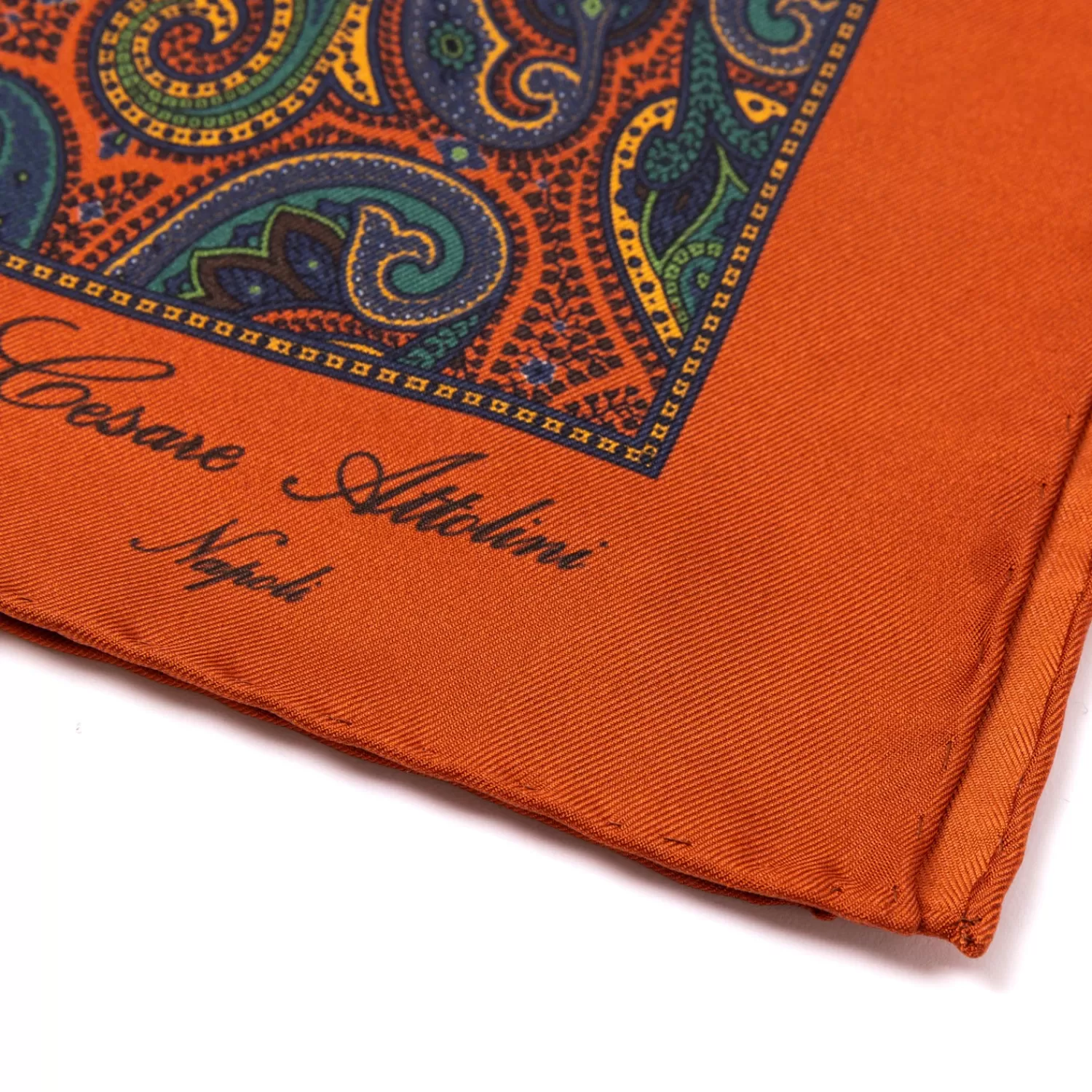 Einstecktücher>Cesare Attolini Limited Edition: Gemustertes Einstecktuch "Grande Fantasia Cashemire" aus reiner Seide