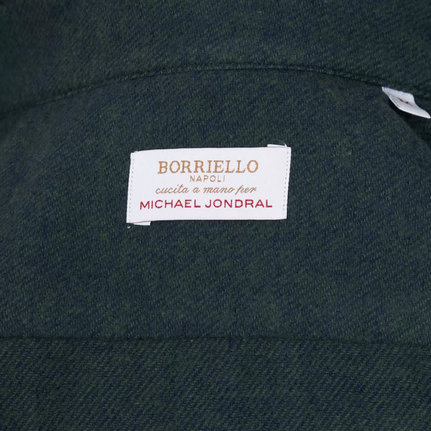 Sporthemden>Borriello Over-Shirt "Montagne" aus einem gewaschenen Baumwoll-Flanell - Linea Passion Dunkelgrün