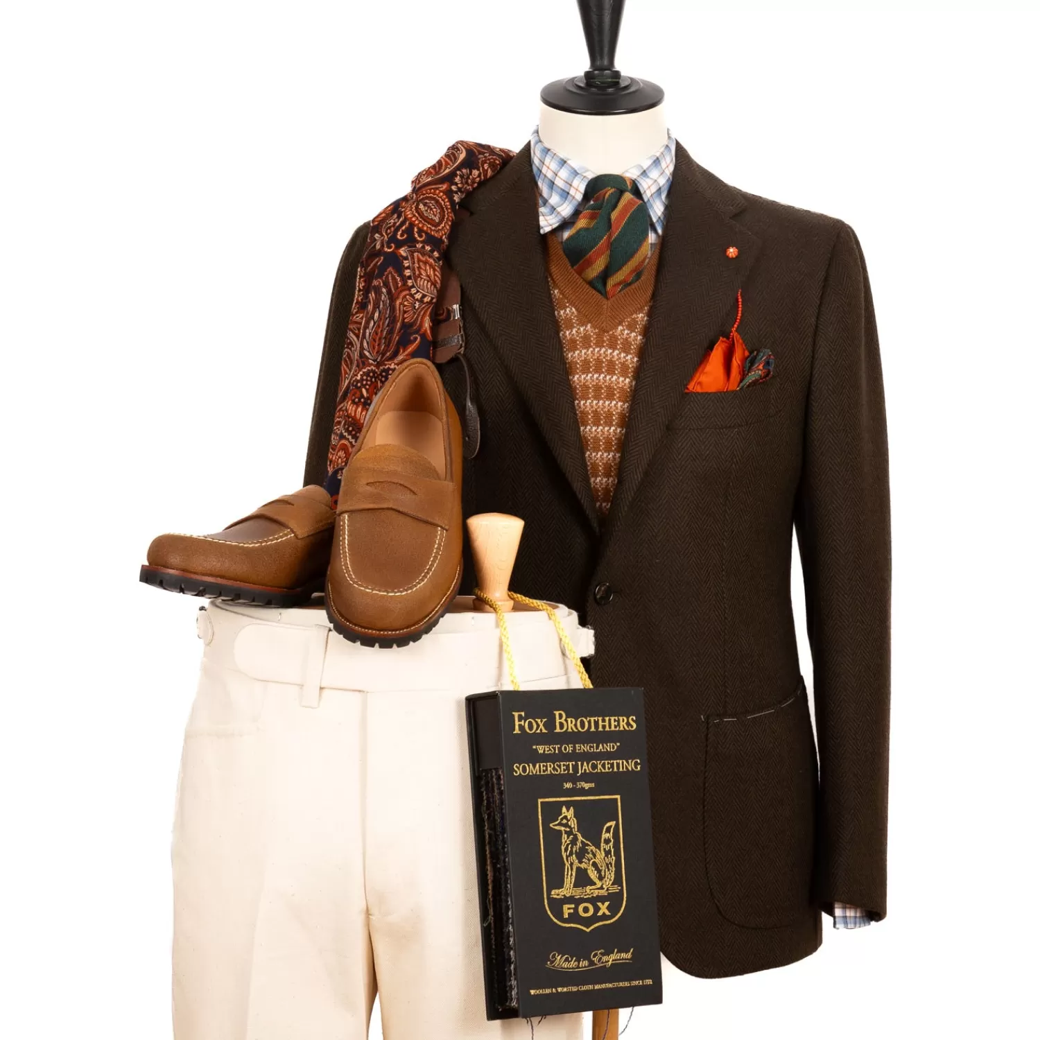 Mto | Anzug & Sakko>Cesare Attolini Sakko "Green Herringbone Gent" aus reiner Merino-Wolle von Fox Brother's - reine Handarbeit