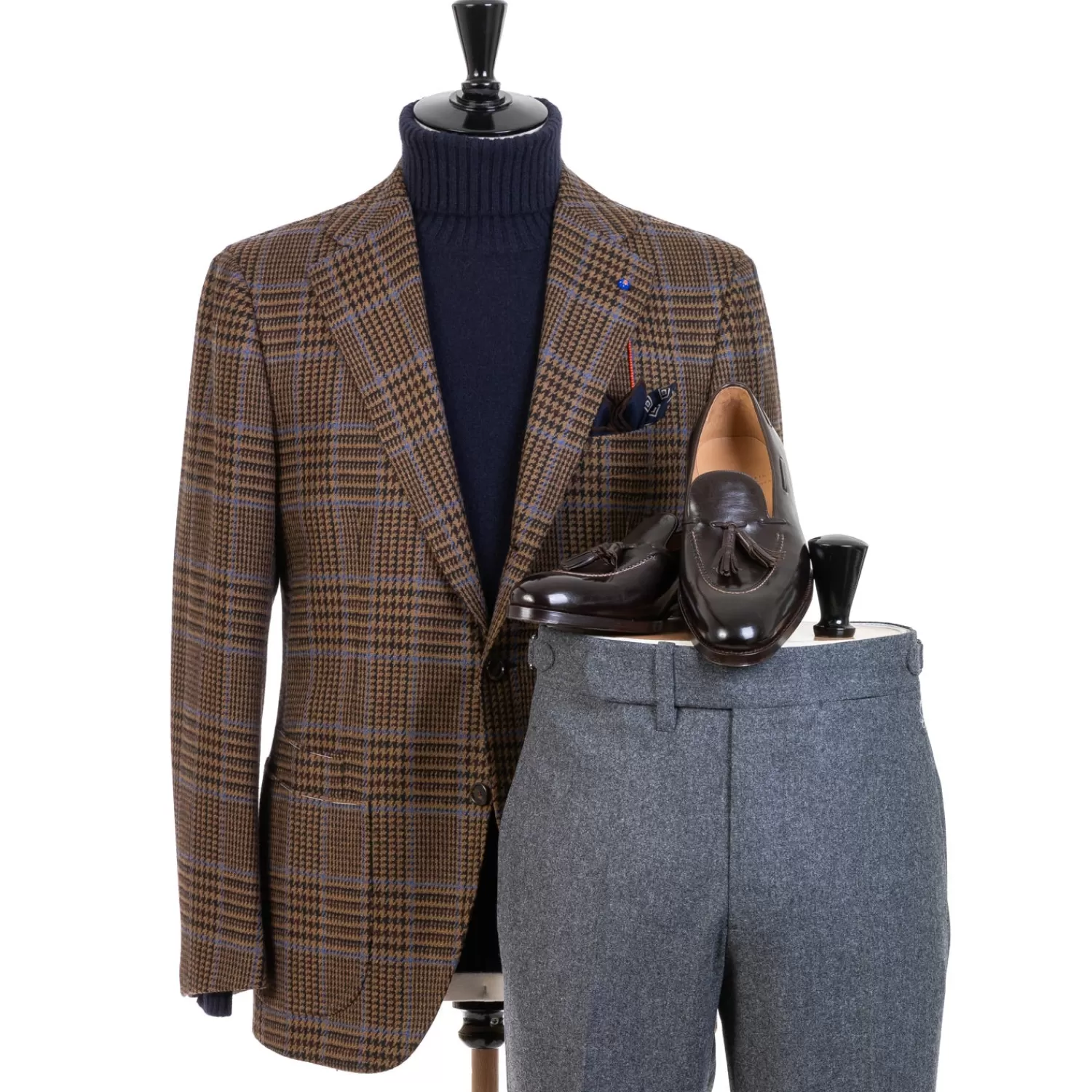 Anzug & Sakko>Cesare Attolini Sakko "Prince de Galles" aus reiner Merino-Wolle von Fox Brother's - reine Handarbeit