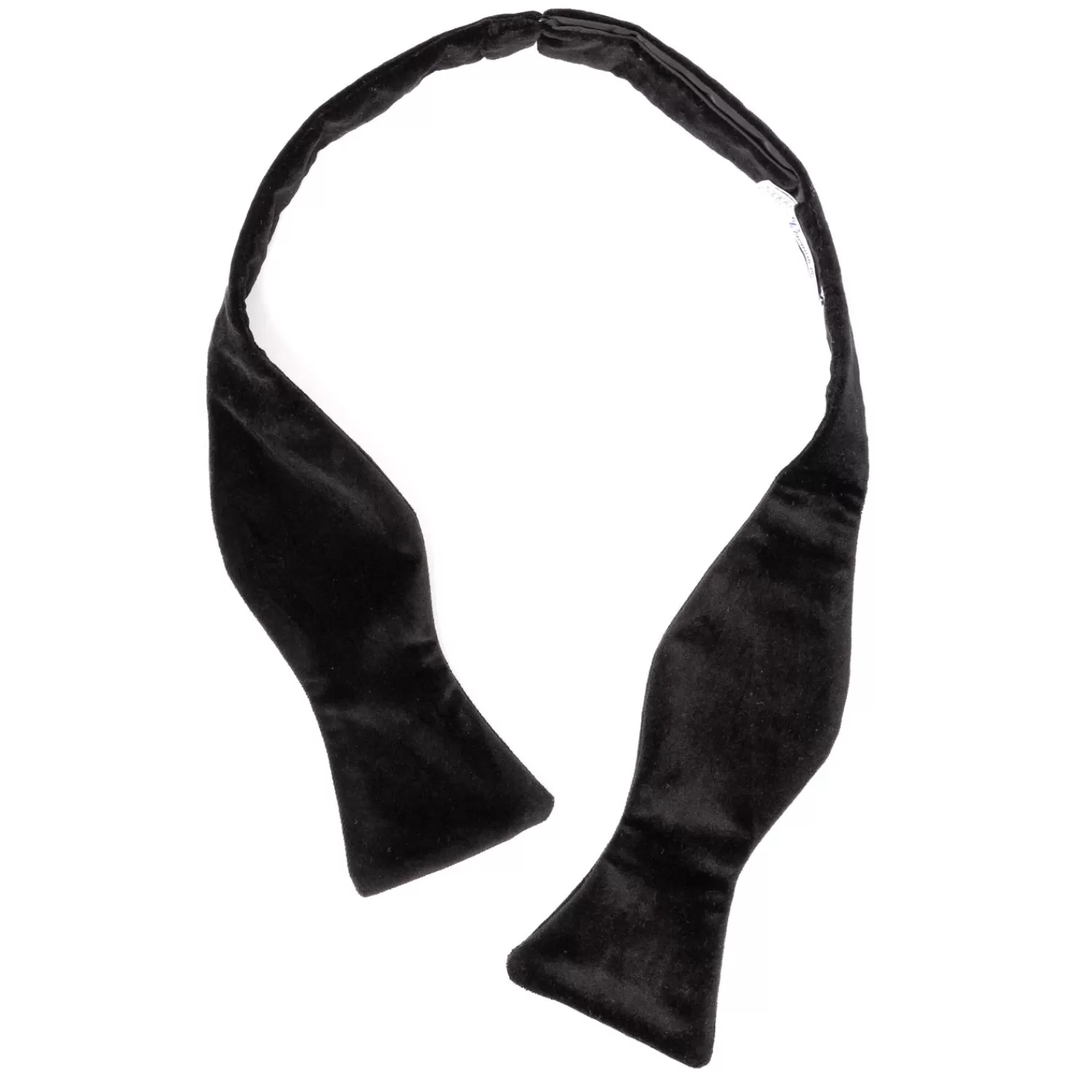 Krawatten>Petronius e Schleife "Black Velvet Butterfly Bow Tie" aus reinem Baumwoll-Samt - Handarbeit Schwarz