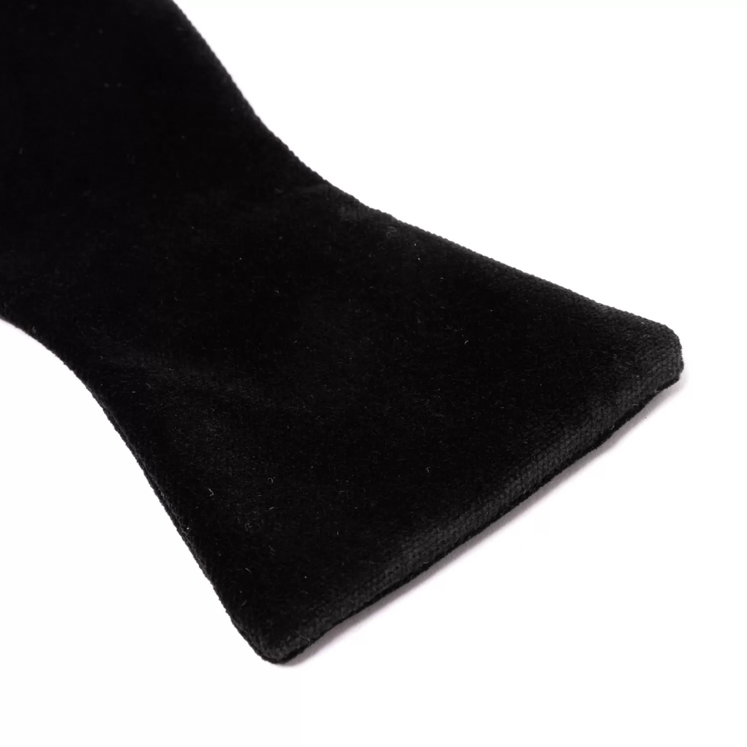 Krawatten>Petronius e Schleife "Black Velvet Butterfly Bow Tie" aus reinem Baumwoll-Samt - Handarbeit Schwarz