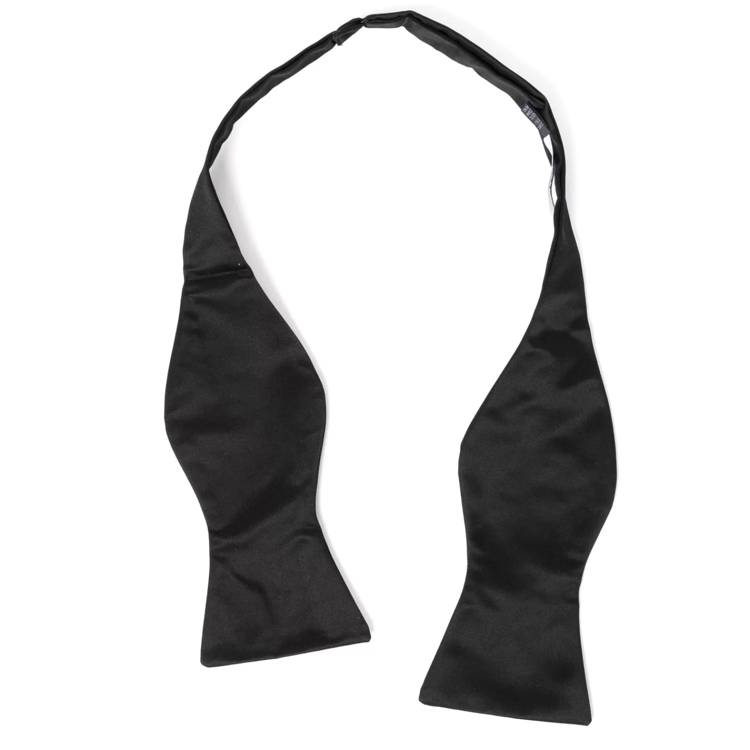 Krawatten>Petronius e Schleife "Wide Black Butterfly Bow Tie" aus reiner Satin-Seide - Handarbeit Schwarz