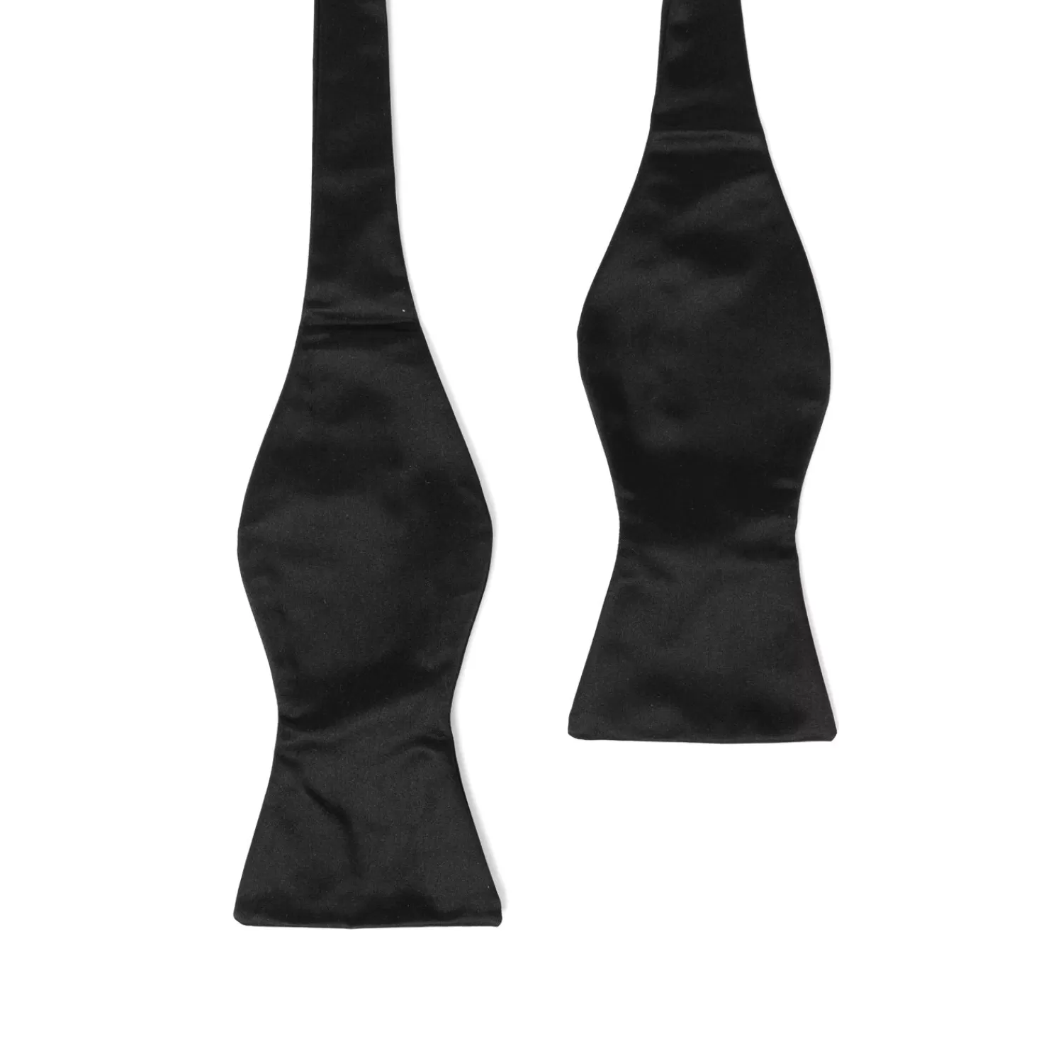 Krawatten>Petronius e Schleife "Wide Black Butterfly Bow Tie" aus reiner Satin-Seide - Handarbeit Schwarz