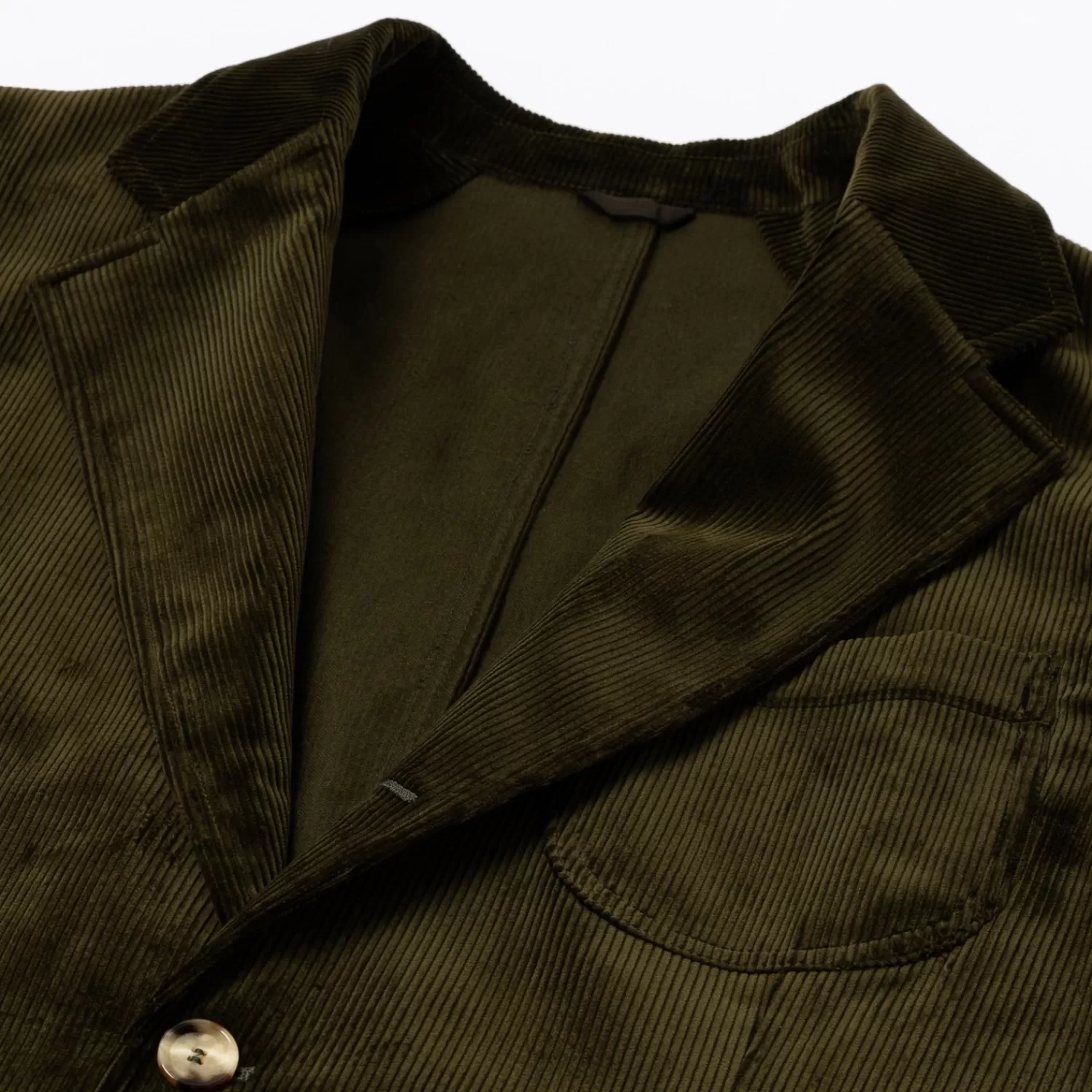 Anzug & Sakko>De Petrillo Slack-Suit "Stile Corduroy" aus reiner Baumwolle - Linea Aria Dunkelgrün-VerdeForesta