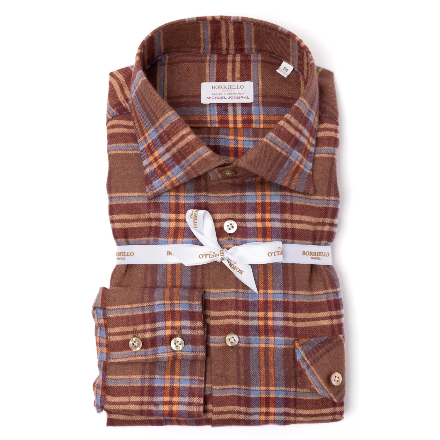 Sporthemden>Borriello Sporthemd "Western Check" aus gebürstetem Vintage-Baumwollflanell - Linea Passion