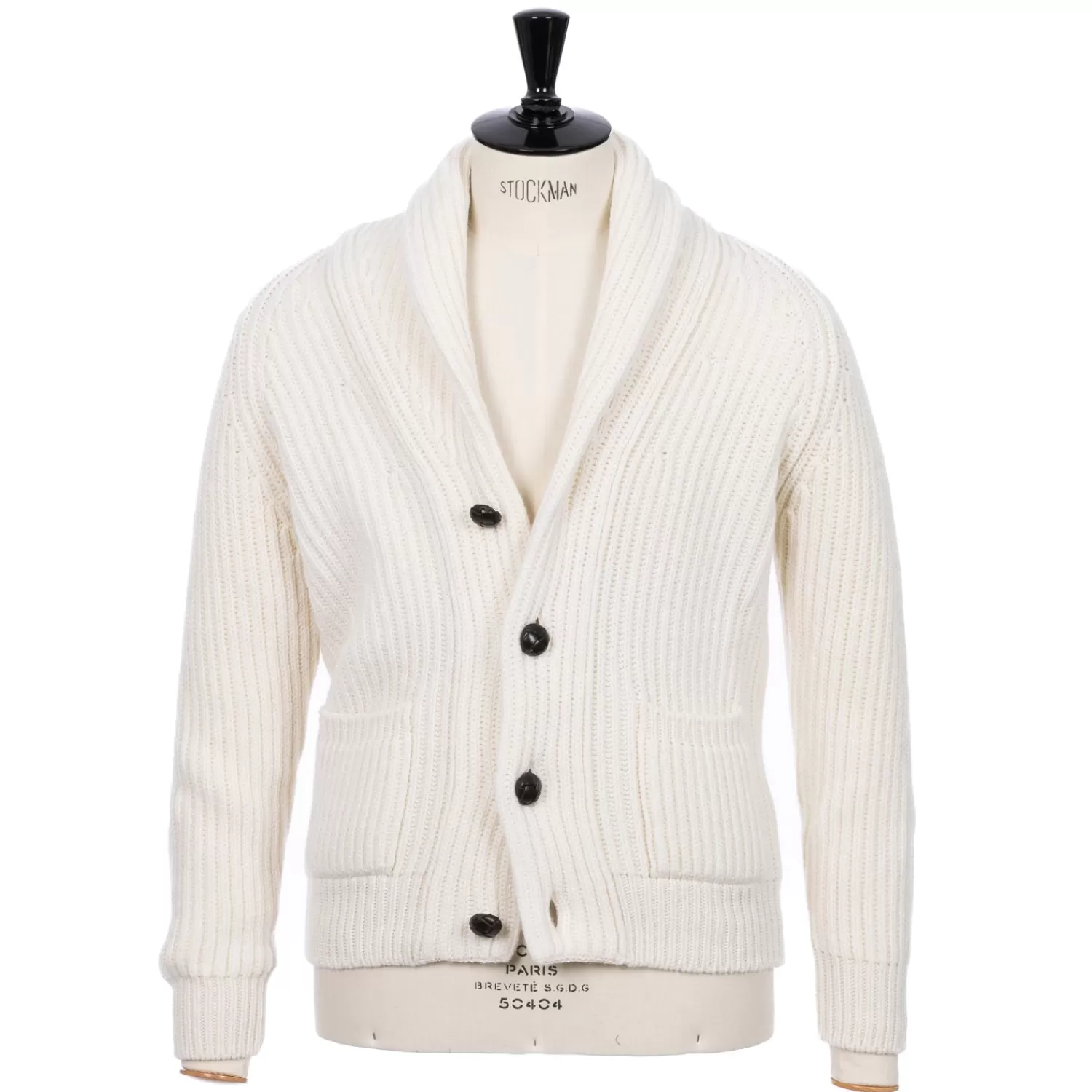 Ivy Men's | Ivy Women's>McGeorge Strickjacke "Iconic Shawl" aus Lambswool und Kaschmir - Original Knit Naturweip-Offwhite